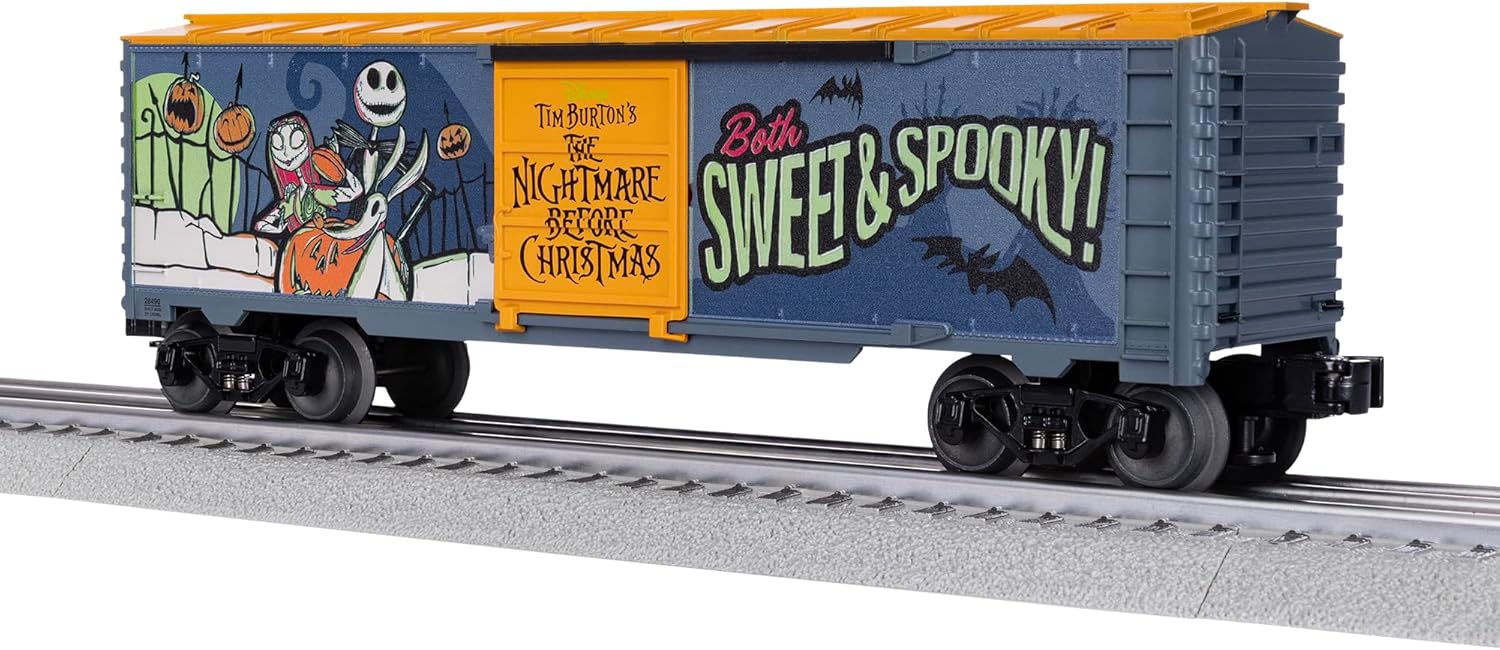 Lionel Disney Nightmare Before Christmas Glow in The Dark Boxcar, Halloween O Gauge Model Train Car, Jack Skellington, Age 14+