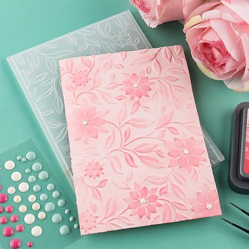 Miniatura 9 de CYFUN DESIGN Carpeta de relieve con textura 3D que se desvanece, fondo de conchas de plástico para hacer tarjetas, álbumes de recortes y otras