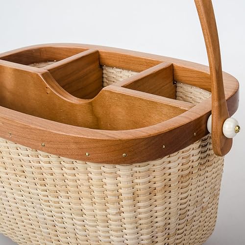 Miniatura 8 de Nantucket - Servilletero y organizador multiusos de ratán, ideal para cocina, comedor, entretenimiento, picnic