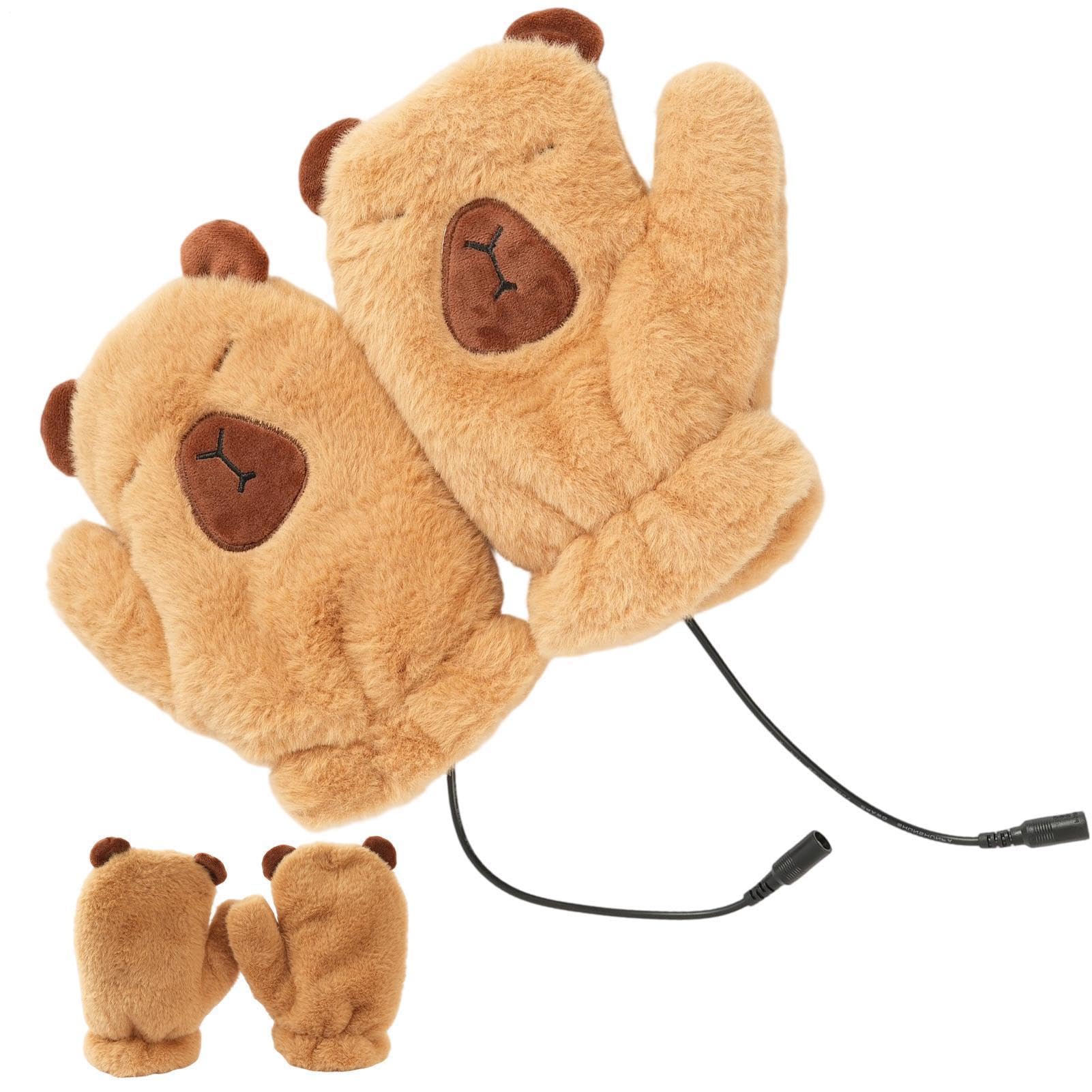 Muffole Riscaldate Muffole Animali Riscaldanti USB Lavabili | Guanti invernali antivento riscaldati per la pesca sul ghiaccio guida moto snowboard sci outdoor ufficio e inverno
