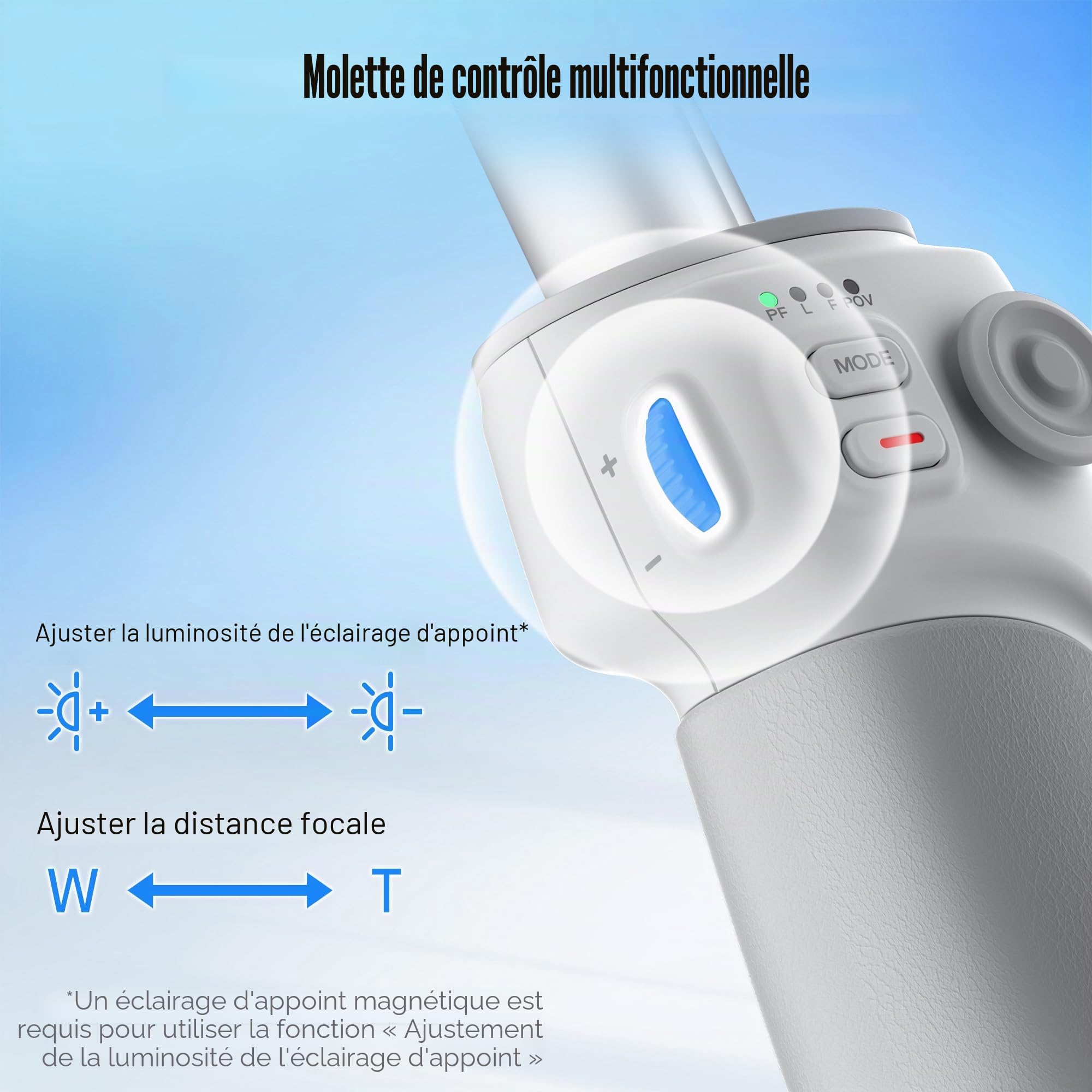 ZHIYUN Smooth Q4 Combo [Official] Stabilisateur Smartphone 3 Axes avec Perche Telescopique, Telephone Gimbal pour iPhone et Android avec Trepied, Sac, Lumiere Magnétique