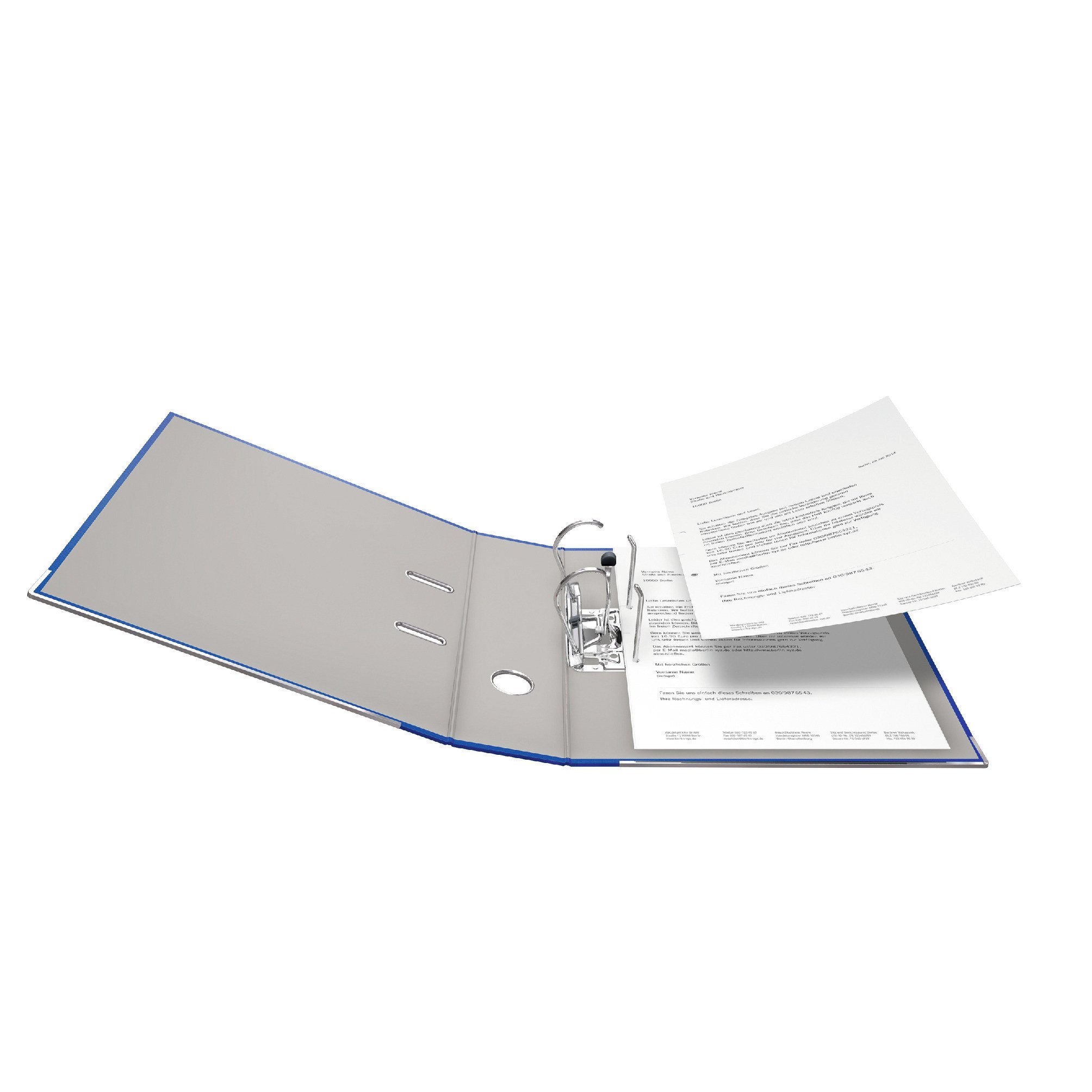 FALKEN Original Pack of 3 Polypropylene Blue A4 Vegan Plastic Folders, Made in Germany, 8 cm Wide, Ring Binder, Office Folder - Image 4