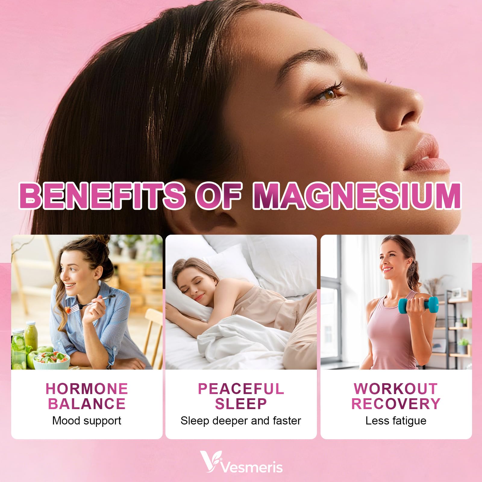 Magnesium Complex for Women, 10 in 1 Magnesium Glycinate, Citrate, Malate & More + Vitamin B6, Myo-Inositol, L-Theanine & Folate – Sleep, Heart & Muscle Support, Vegan 120 Capsules — Amazon image 6