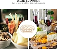 Vista 8 de Alipis Paleta de maquillaje, 4 unidades, bandeja ovalada de servicio de alimentos, aperitivos de bambú, bandejas para perros calientes