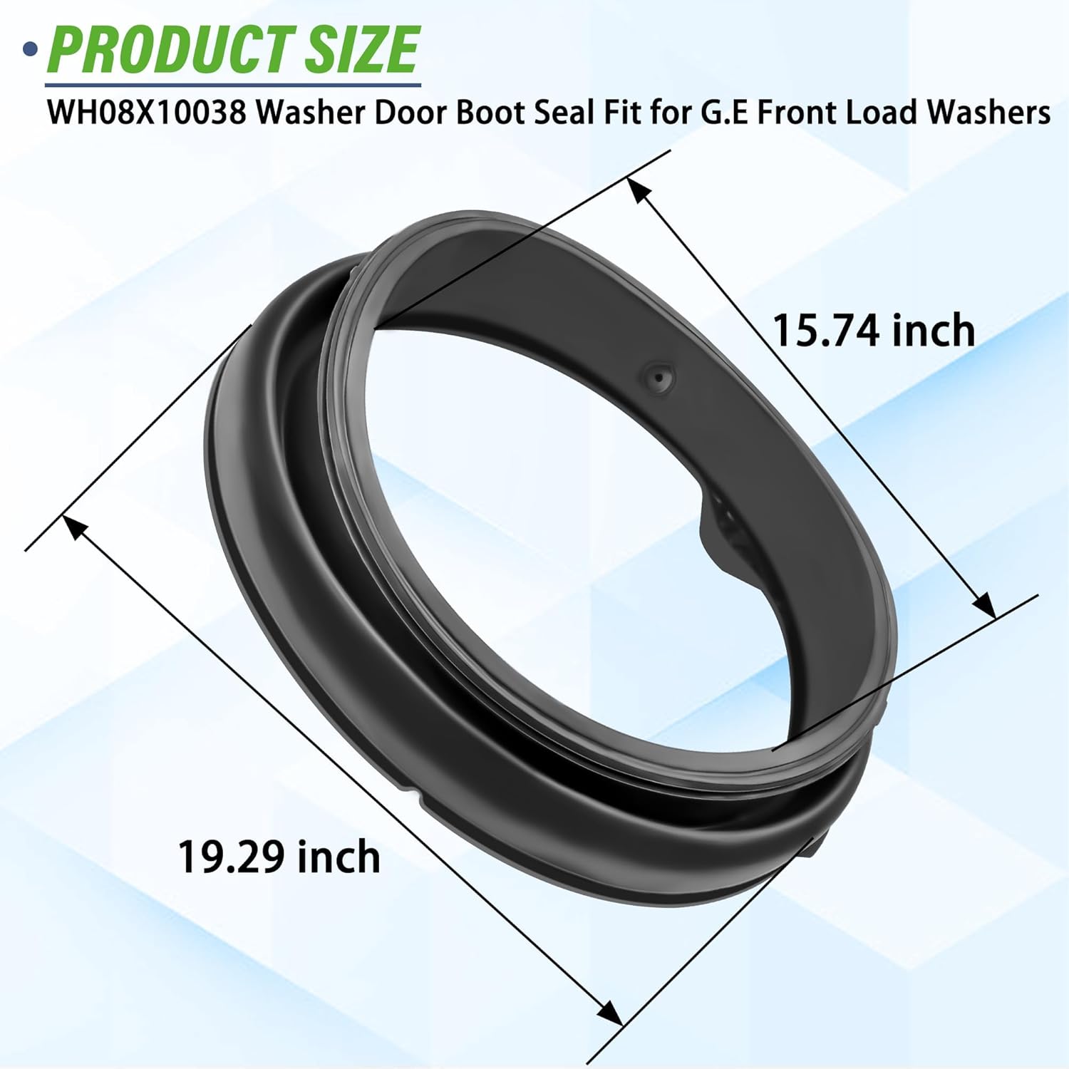 WH08X10038 Washer Door Boot Seal Compatible with G.E Front Load Washers WPDH8800J0MV WPDH8800J3WW WPDH8800J1MG WPDH8800J1WW WPDH8800J2MG, Replaces EA2340039 PS2340039 Front Load Washer Door Gasket