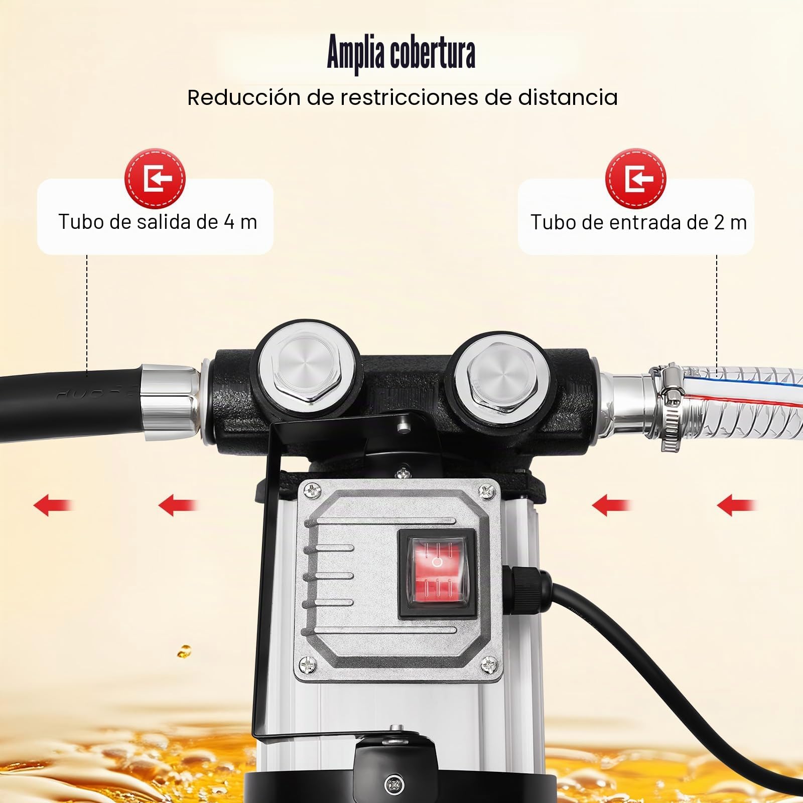 Bomba diésel, 230 V, 550 W, bomba autocebante, 60 L/min, bomba de gasóleo, juego completo, aspiración máxima de 5 m, pistola de llenado automática, bomba de aceite para maquinaria de construcción