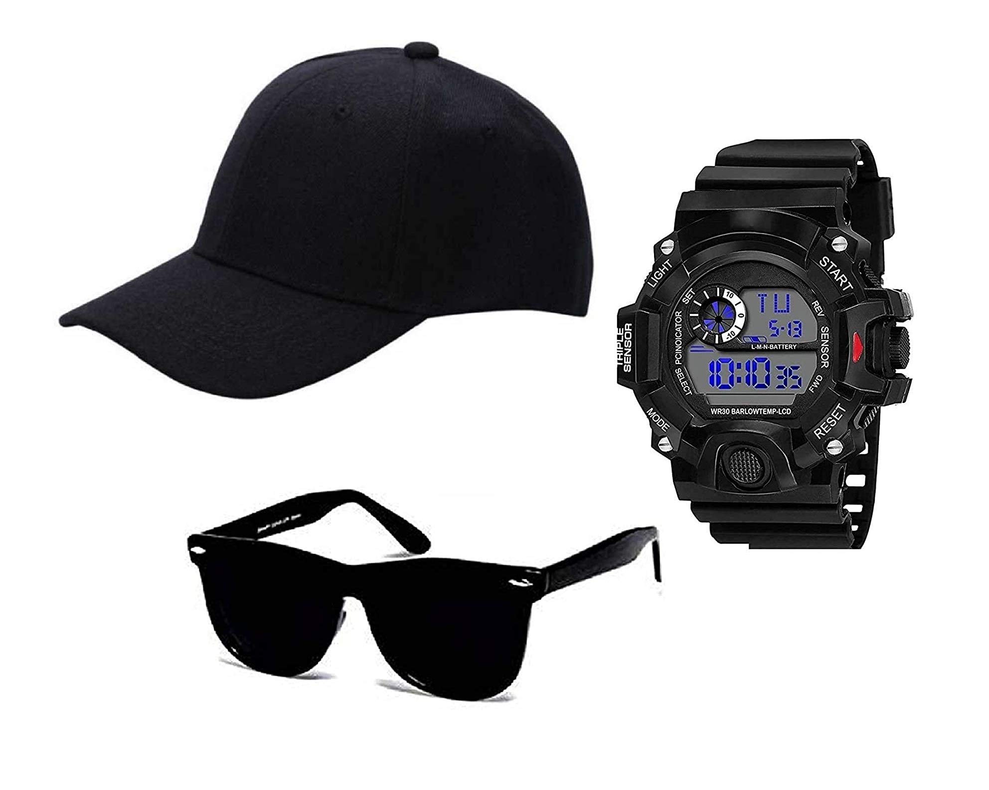 SELLORIA Black dial Color Kids Digital Watch for Boys and Mens Watch with basbol Cap & Sunglass (B08T5XZHB9) Amazon Price History, Amazon Price Tracker