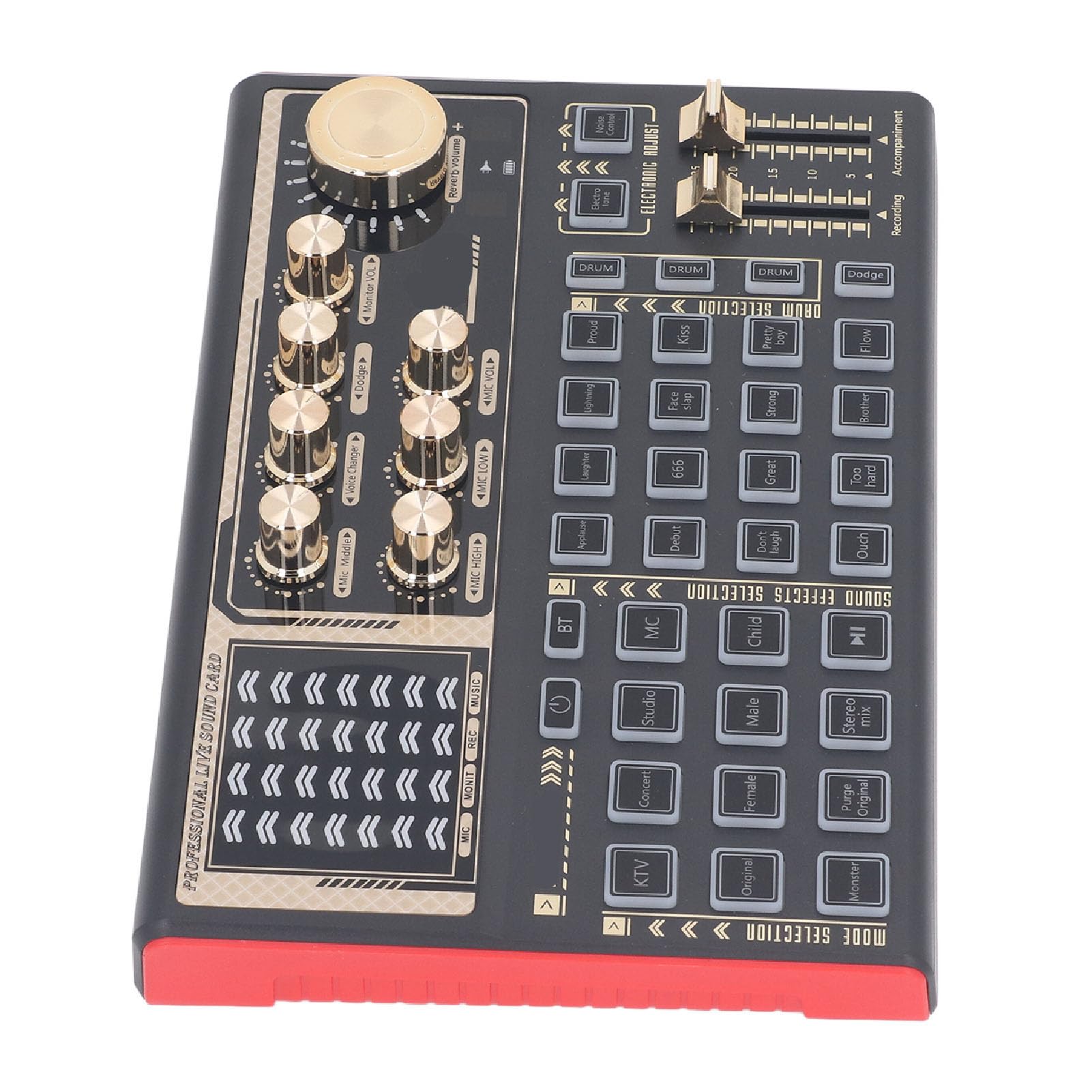 Scheda Audio Dal, Mixer Audio Portatile in ABS con Vocale per Streaming e Karaoke, Ingressi Multipli Ed Effetti in Tempo Reale