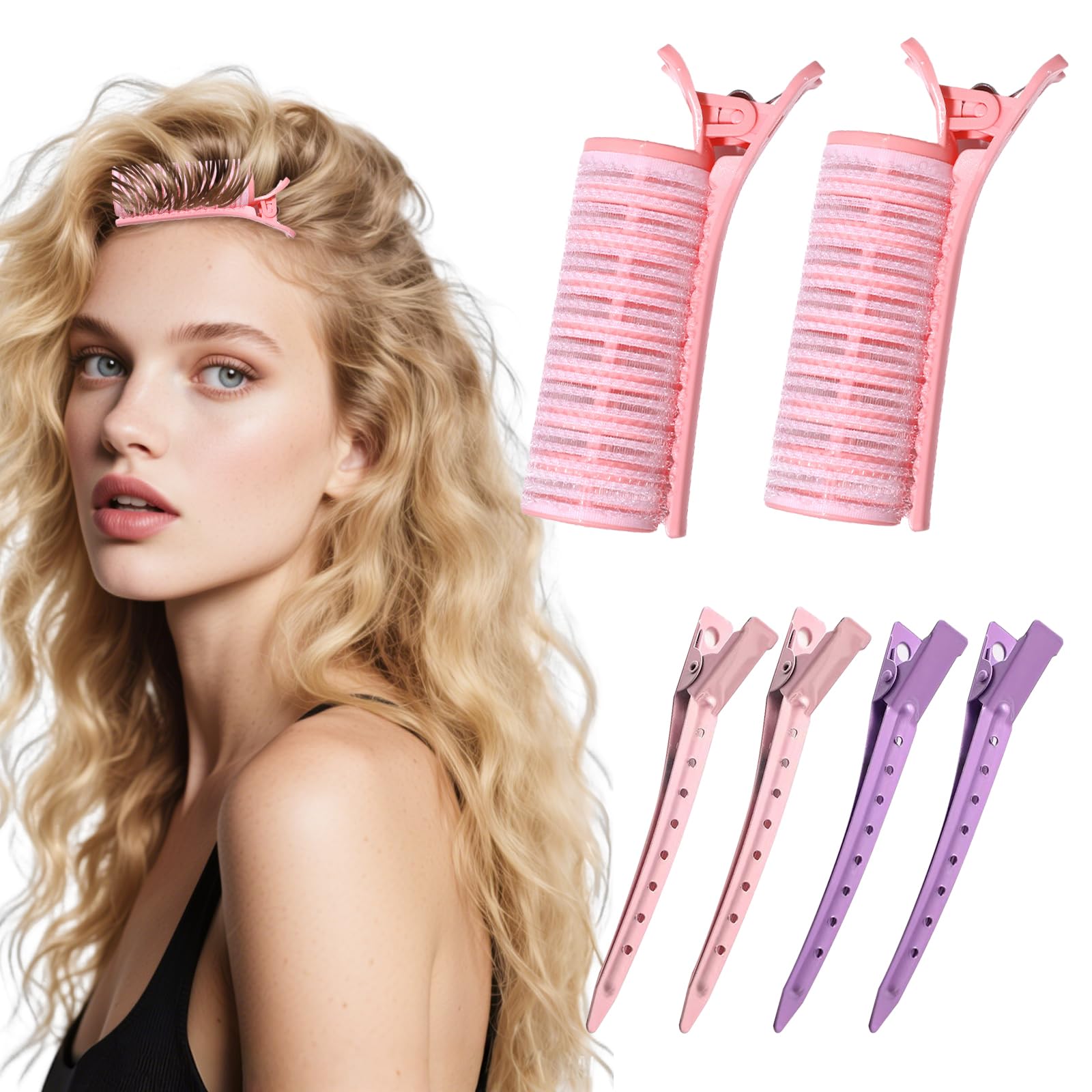 6PCS Hair Volume Clips for Fluffy Bangs, Duck Billed No-Trace Root Lifting Clips, Non-Slip Hair Clips for Natural Voluminous Look, Hair Styling Tools