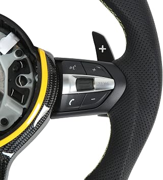 Carbon Fiber LED Display Lights Steering Wheel Replacement for F20 F22 F30 F32 F15 F16 M Sport Carbon Fiber LED Steering WheelLED WheelLED Performance WheelFlat
