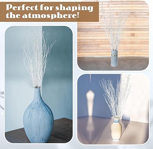 Miniatura 5 de 40 ramas de abedul blanco natural de 29 pulgadas de alto, abedul pintado para relleno de jarrón, paquete de 20 a 25 tallos de ramas blancas largas