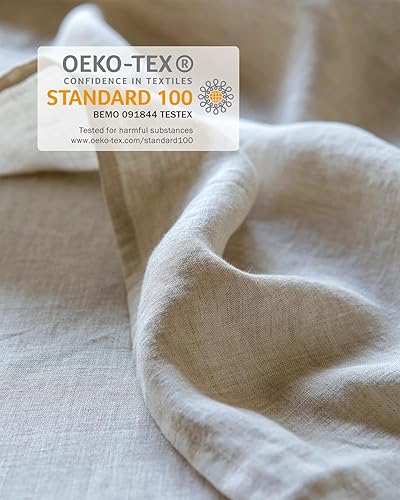 Miniatura 9 de XZ XIFA Sábanas de lino verde oliva, tamaño King, sábanas de lino 100% lino francés, transpirables y refrescantes para personas que duermen con