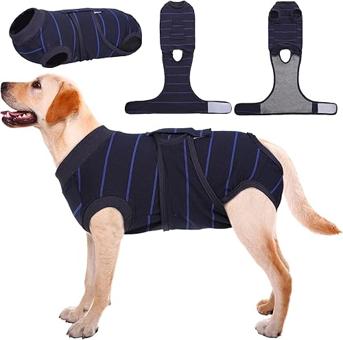 Miniatura 49 de Kuoser Traje de recuperación para perros después de la cirugía, traje de cirugía para perros hembra, esterilización masculina, mameluco para perros