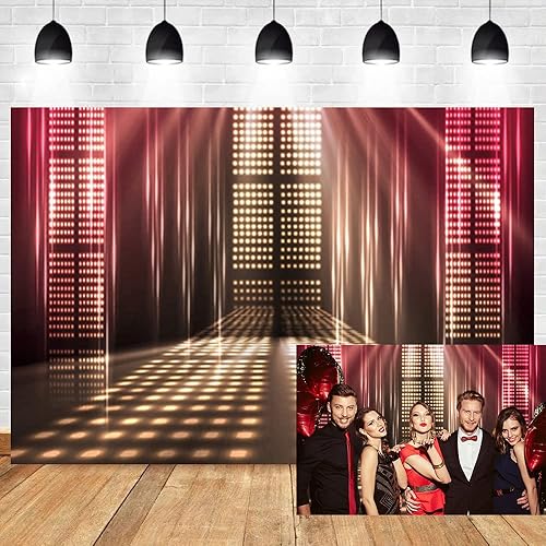 Miniatura 1 de OERJU Espectáculo de luces de neón brillantes de 10 x 8 pies, escenario, discoteca, fiesta, fotografía, fondo, lugares de entretenimiento, KTV,
