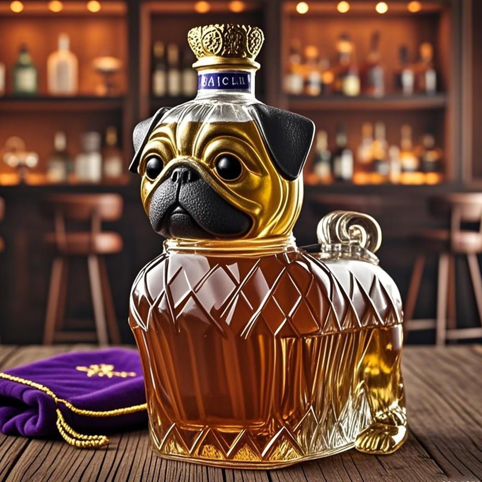 Amazon.co.jp: ウィスキ一デカンタ - ウイスキーボト 置物 彫像、パグ