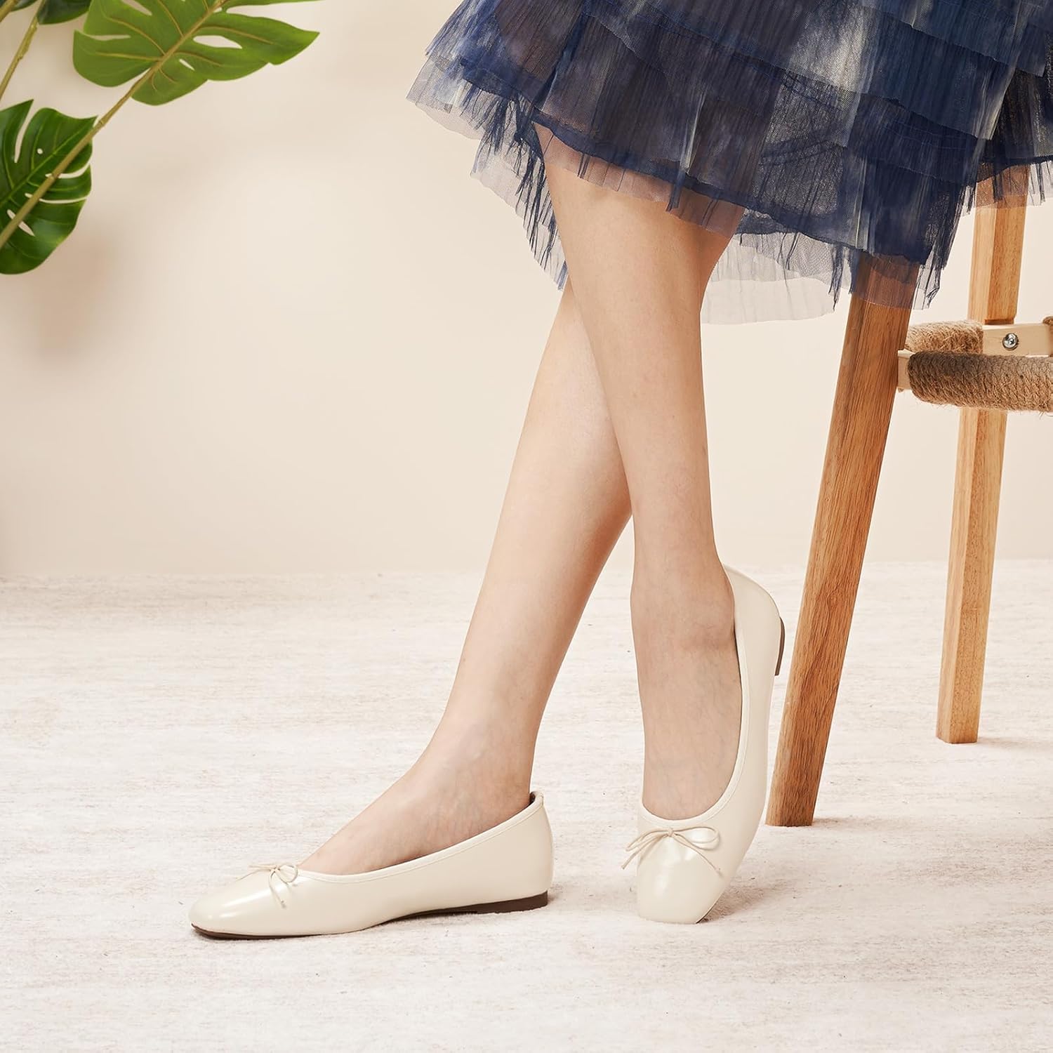 C.Paravano Ballet Flats | Womens Flats | Dressy Flats for Women | Ballet Shoes for Women | Square Toe Flat - Image 2