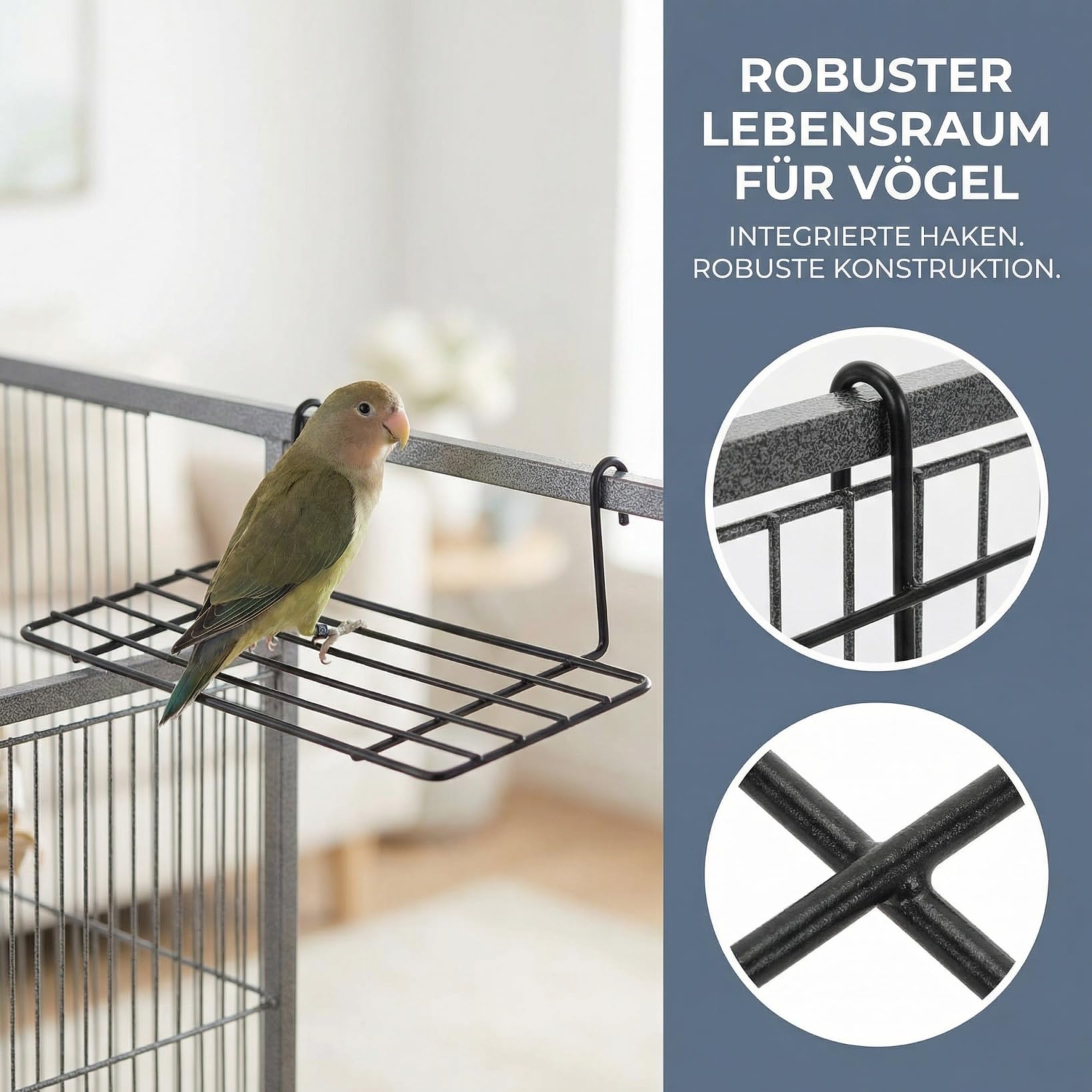 Mipcase 3 Stück Gitter Eisen Wandregal 9.84X5.91In Robustes Metall Vogelbarsch Sitzbrett Für Papagei Wellensittich Hängende Wanddekoration Haustier Zubehör
