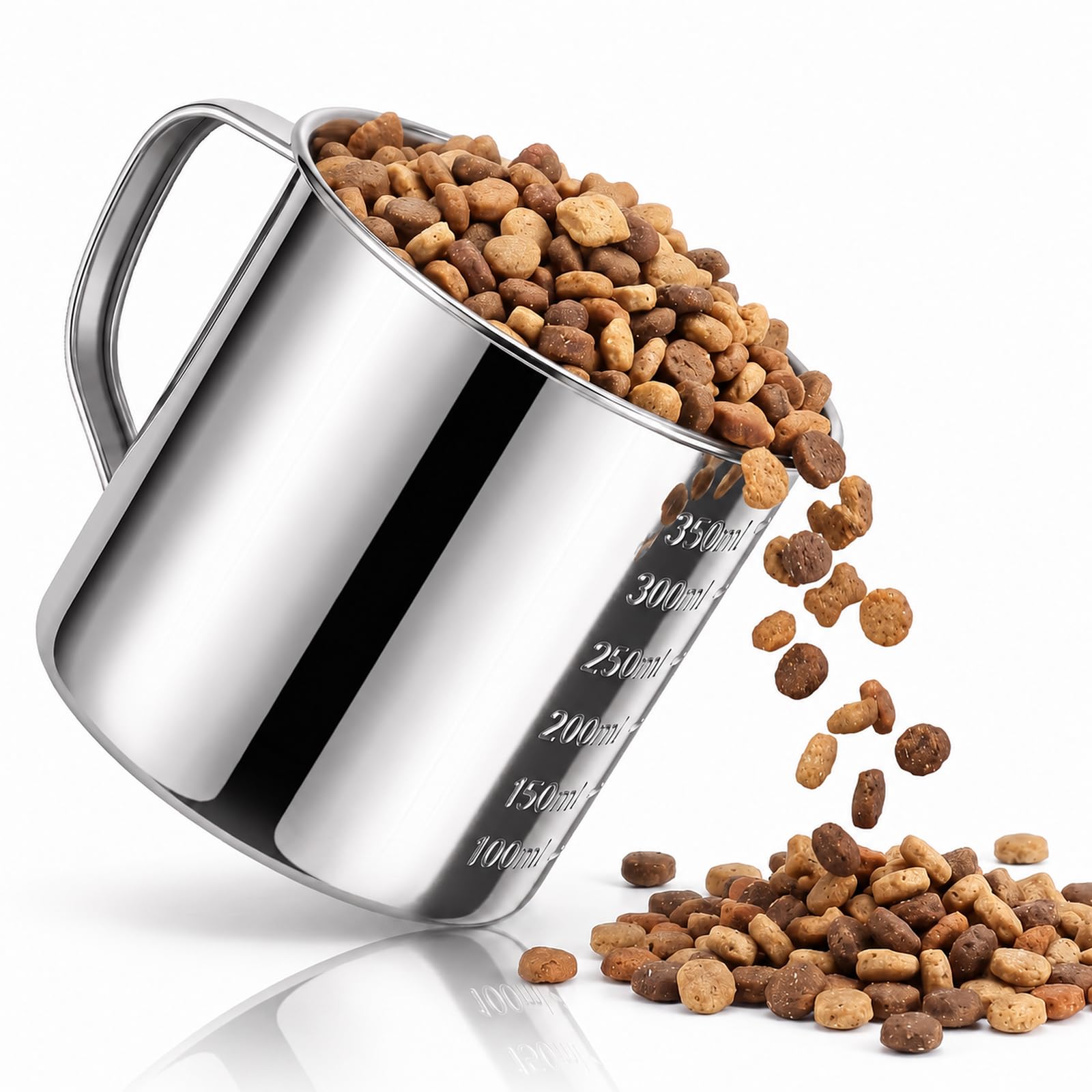 Matwsec Dog Food Measuring Cup 1.5 Cup Pet Food Scoop 304 Stainless Steel