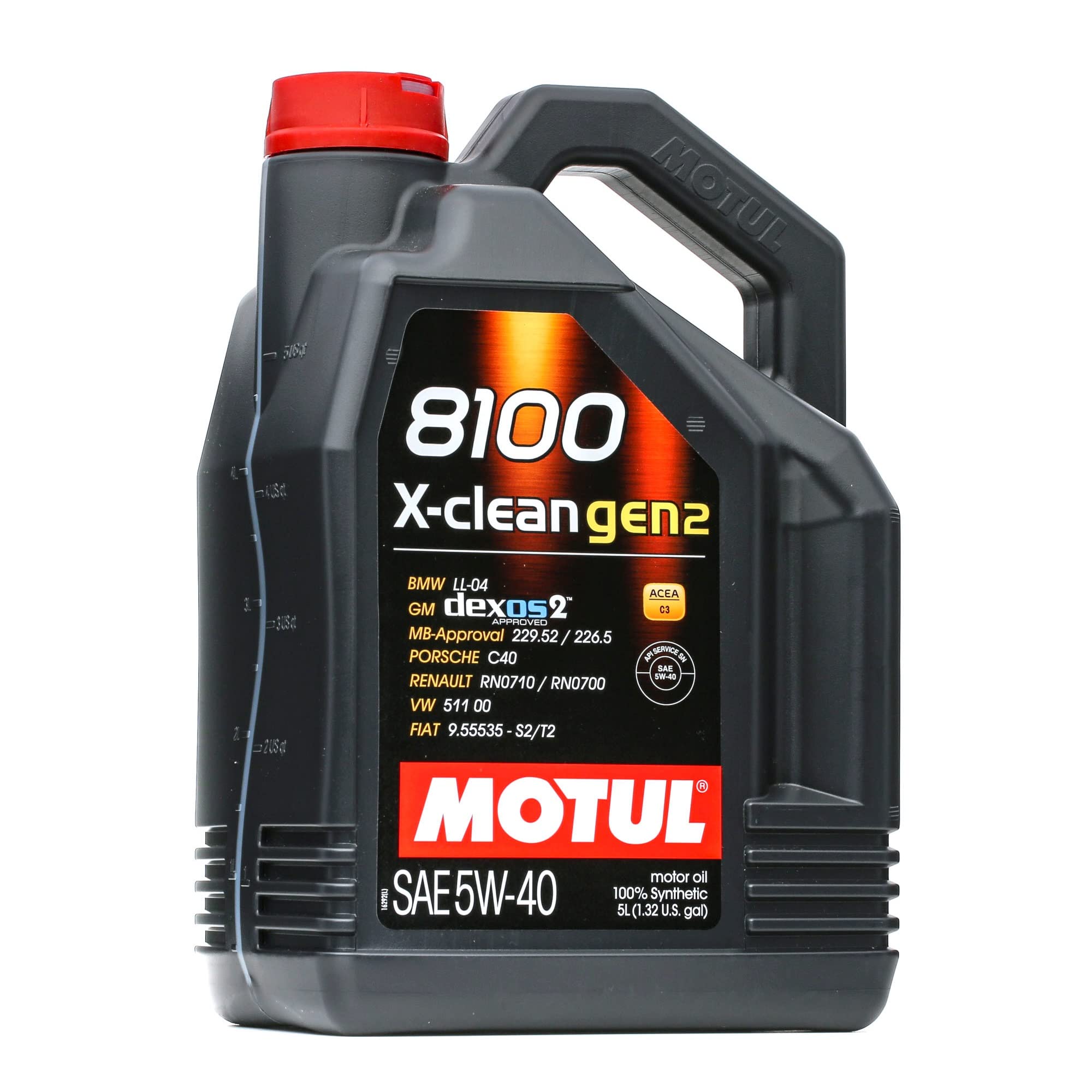 MOTUL Huile moteur 8100 5W-40 Huile ACEA C3 API SN X-clean gen2 5 L