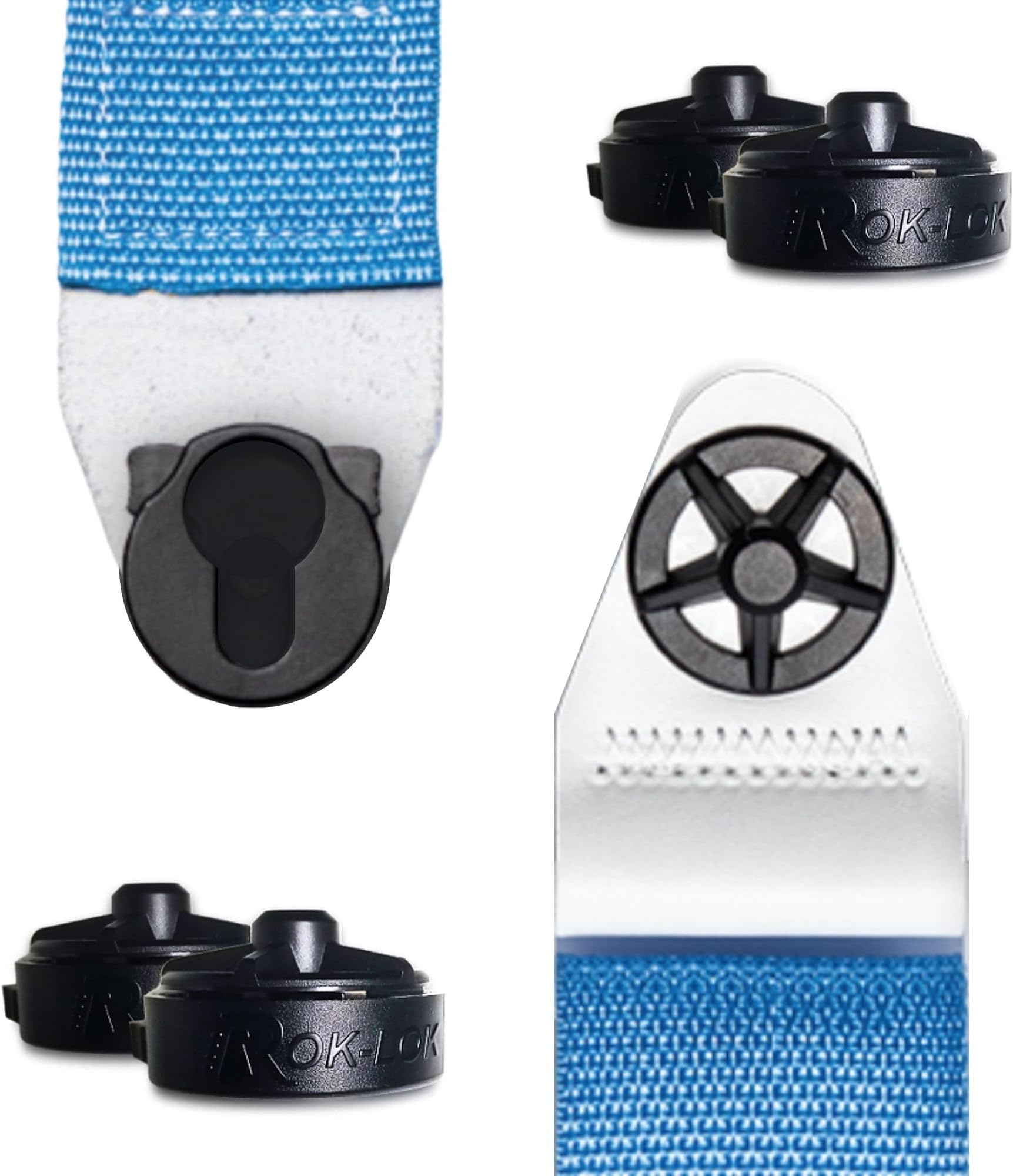 Rok Lok Universal Quick Change Guitar Strap Lock Multi-Set Bundle - 2 Complete Strap Lock Sets - Protect Your Instrument with no modifications or hardware replacement