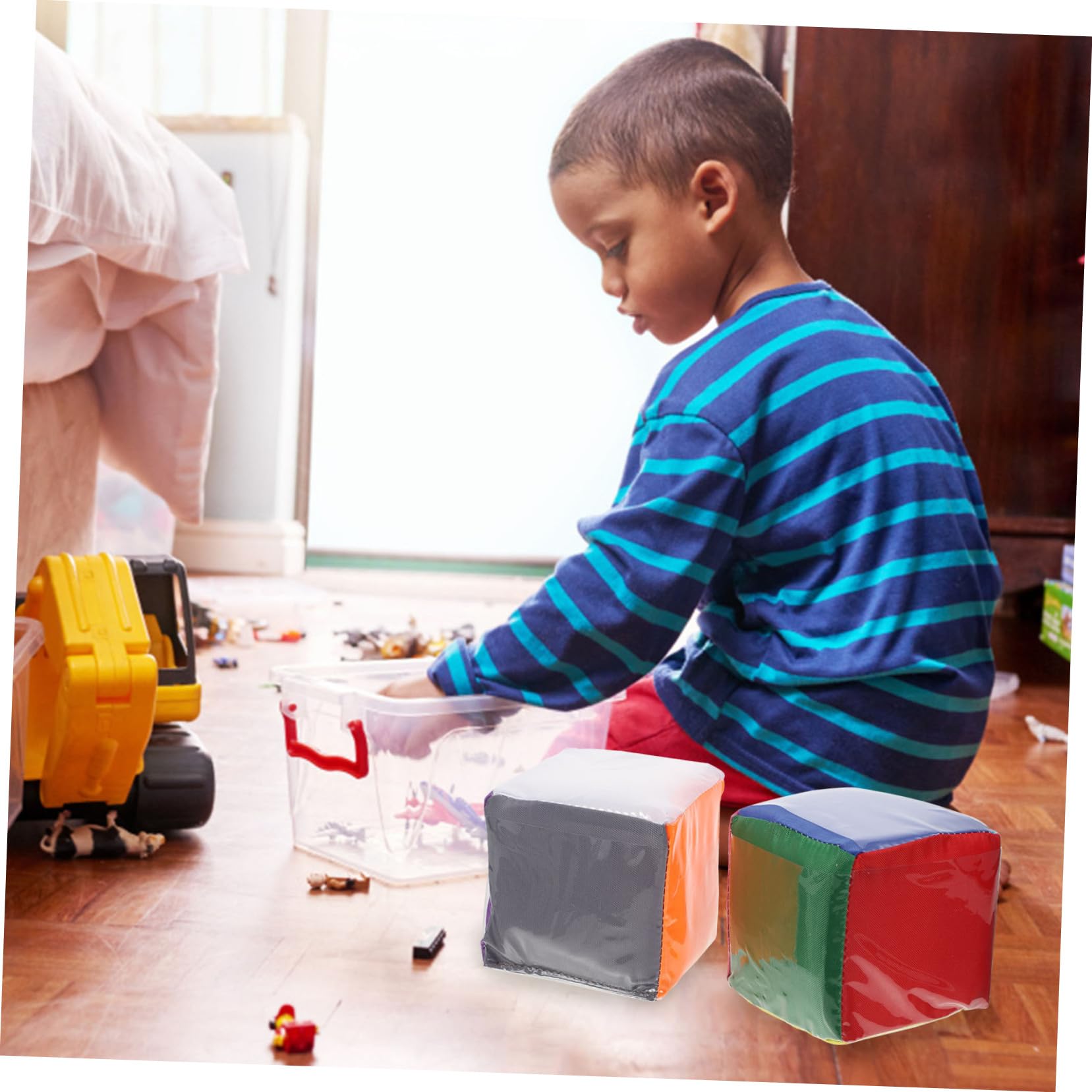 ibasenice 6stücke Lernwürfel Für Junge Mädchen Transparente Taschen DIY Spielzeug Pädagogisches Hilfsmittel Kreativität Und Hand-Augen-koordination Für Vorschulkinder Und