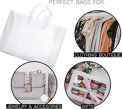 Bolsas de regalo de plástico esmerilado paquete de 50 bolsas de plástico esmerilado transparente de 10 x 12 x 4 pulgadas para pequeñas empresas con Bolsas de regalo de plástico esmerilado paquete de 50 bolsas de plástico esmerilado transparente de 10 x 12 x 4 pulgadas para pequeñas empresas con