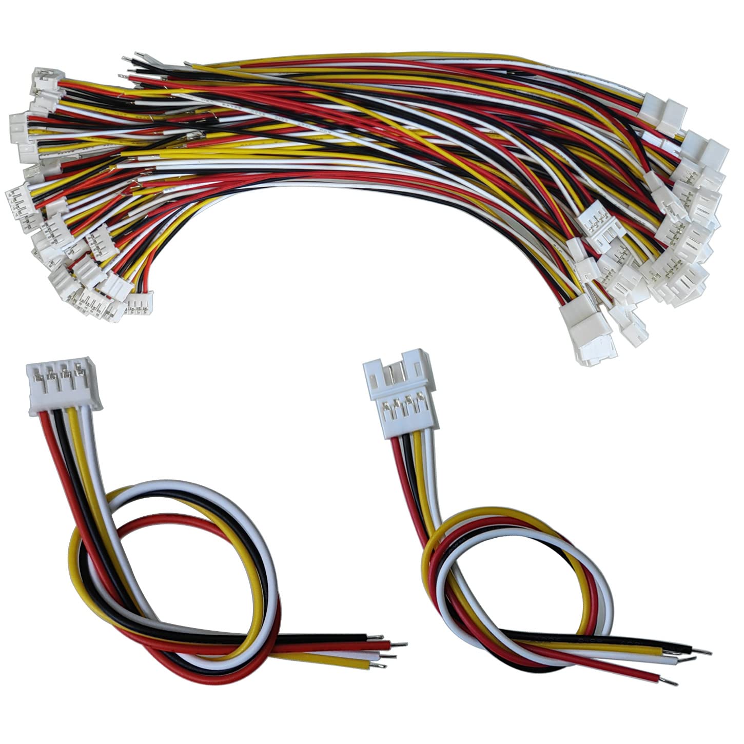 PENGLIN Set Di 40 Connettori JST 1,25 Mm A 3 Pin, Maschio E Femmina (20+20). Cavo Di Rame Stagnato Da 100 Mm, 28 AWG. Per LED, PCB, Modellismo, Robotica.