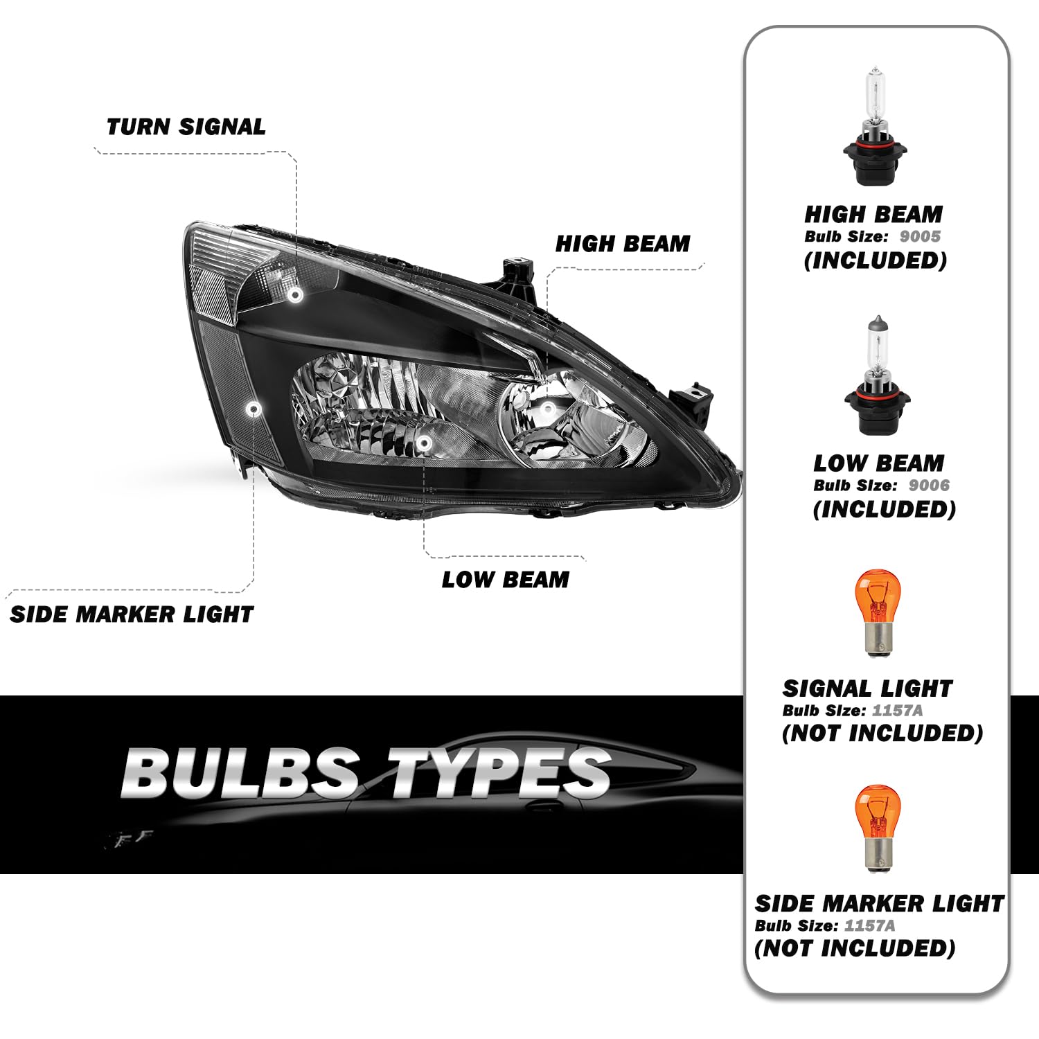 Conjunto De Faros Delanteros Para Honda Accord 2003-2007, Repuesto De