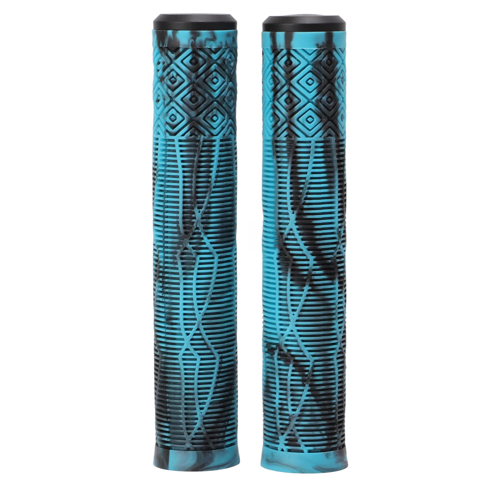 Bike Handlebar Grips, 2Pcs Non-Slip Soft Rubber Bikes Handlebar Cover Handle Grips Replacement Repair Parts for Road Mountain Bikes Scooters (Blue)