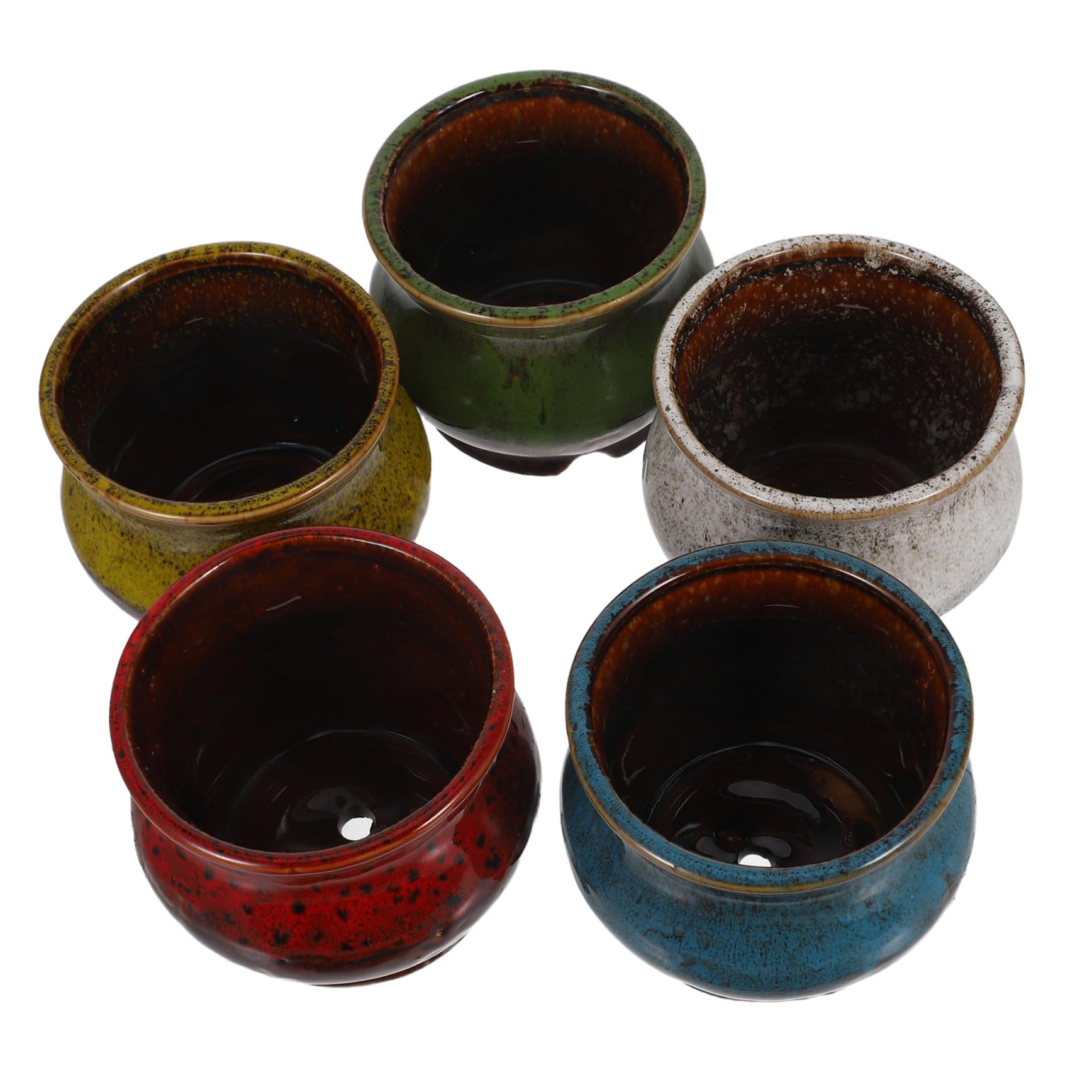5 Sztuk Ceramicznych Szkliwionych Doniczek Na Kwiaty Miniaturowe Ceramiczne Doniczki Na Kwiaty Doniczka Ceramiczna Kolorowa Dekoracyjna Ceramiczna Doniczka Ręcznie Robiona