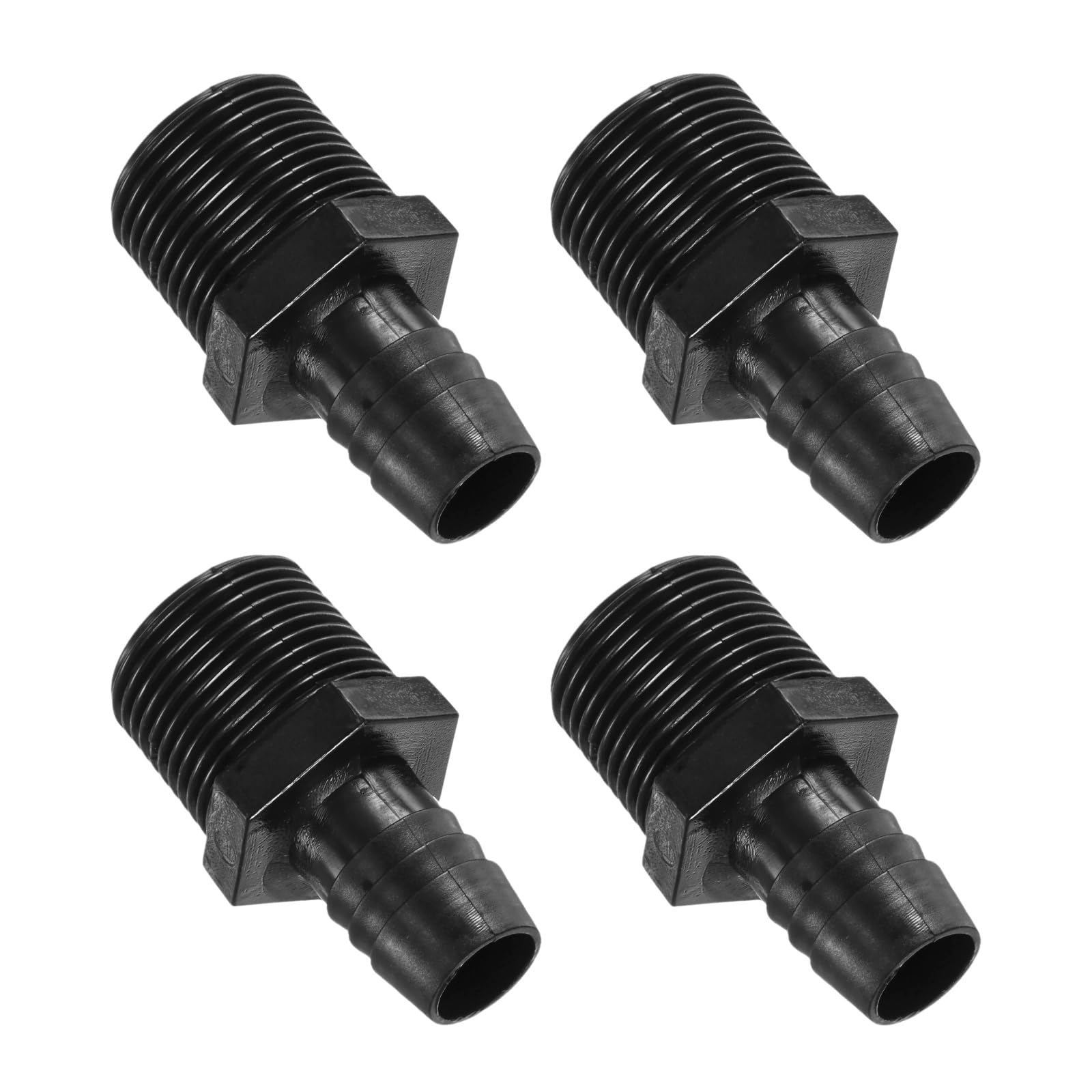 M METERXITY 4-Pack Barbed Hose Fittings, NPT3/4 Male Threaded Plastic Barbed Air Hose Tube Fittings Adapter for Industrial Tube/Portable Water/Garden/Kitchen Hose/Pool Pump Pipe