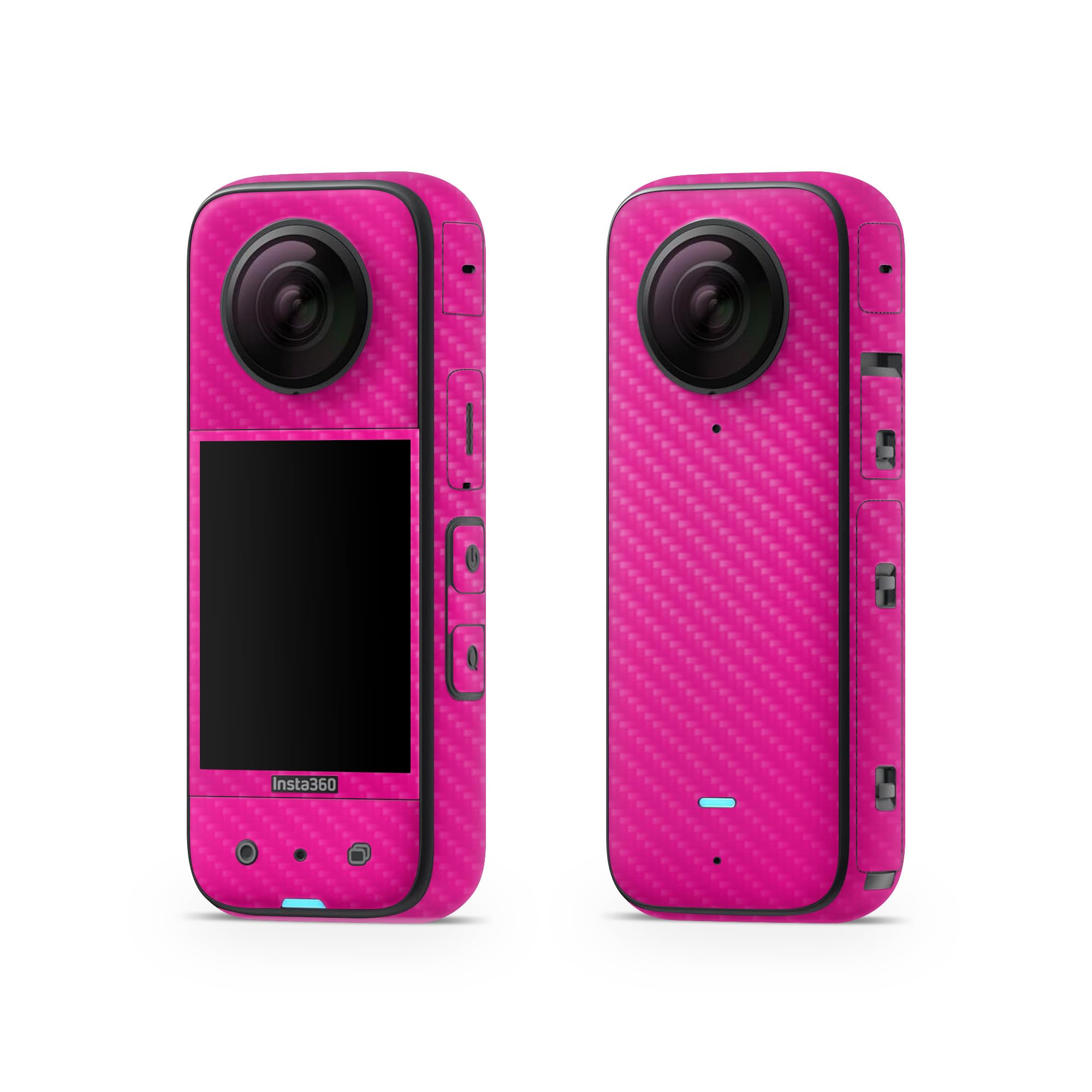 Carbon Fiber Skin Compatible with Insta360 X3 (2022) - Solid Hot Pink - Premium 3M Vinyl Protective Wrap Decal Cover - Easy to Apply | Crafted in The