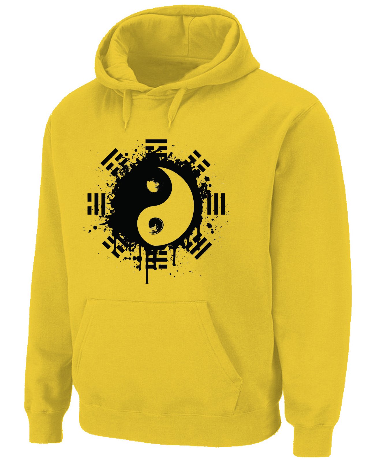 Tribal T-Shirts Mens Yin and Yang Hoody (XL, Yellow)