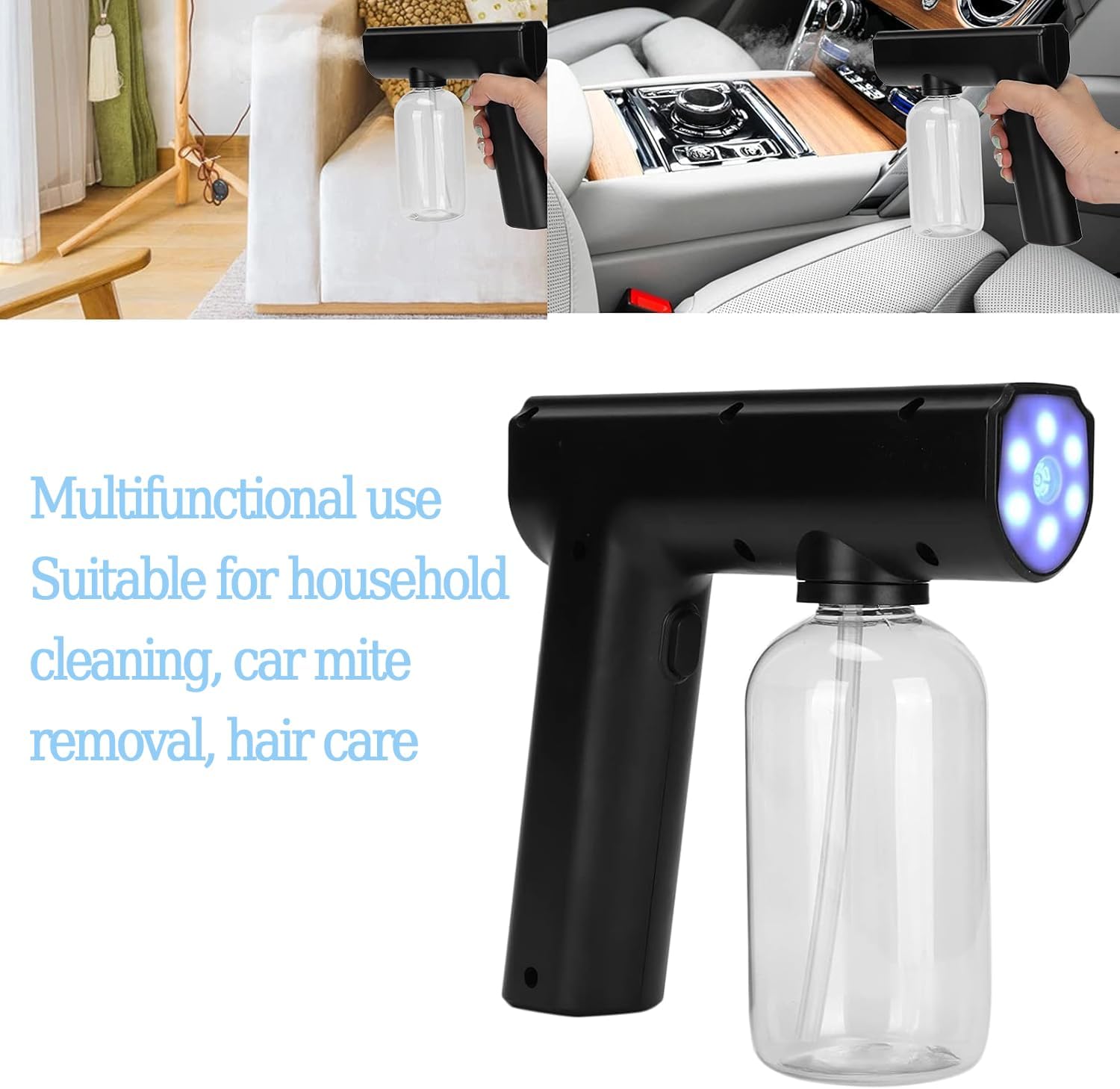 Electric Mist Atomizer Sprayer Gun - 250ml Handheld Portable Rechargeable Fogger, Wireless Fine Particle Sprayer Gun Nanometer Machine for Home, Office, School, Hotel - Image 4