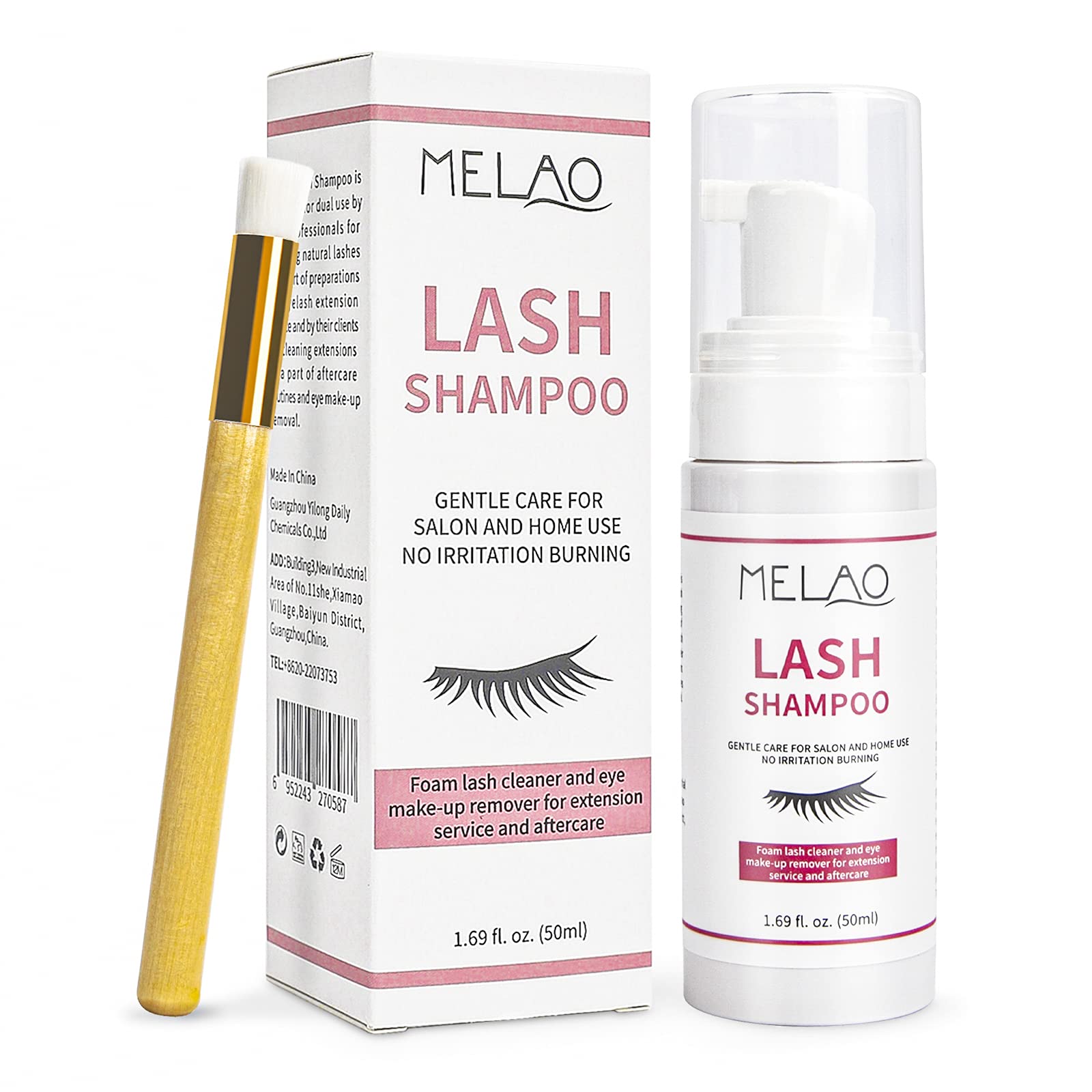 Buy Lash Shampoo for Eyelash 50ml + Brush Eyelid Foaming Cleansing