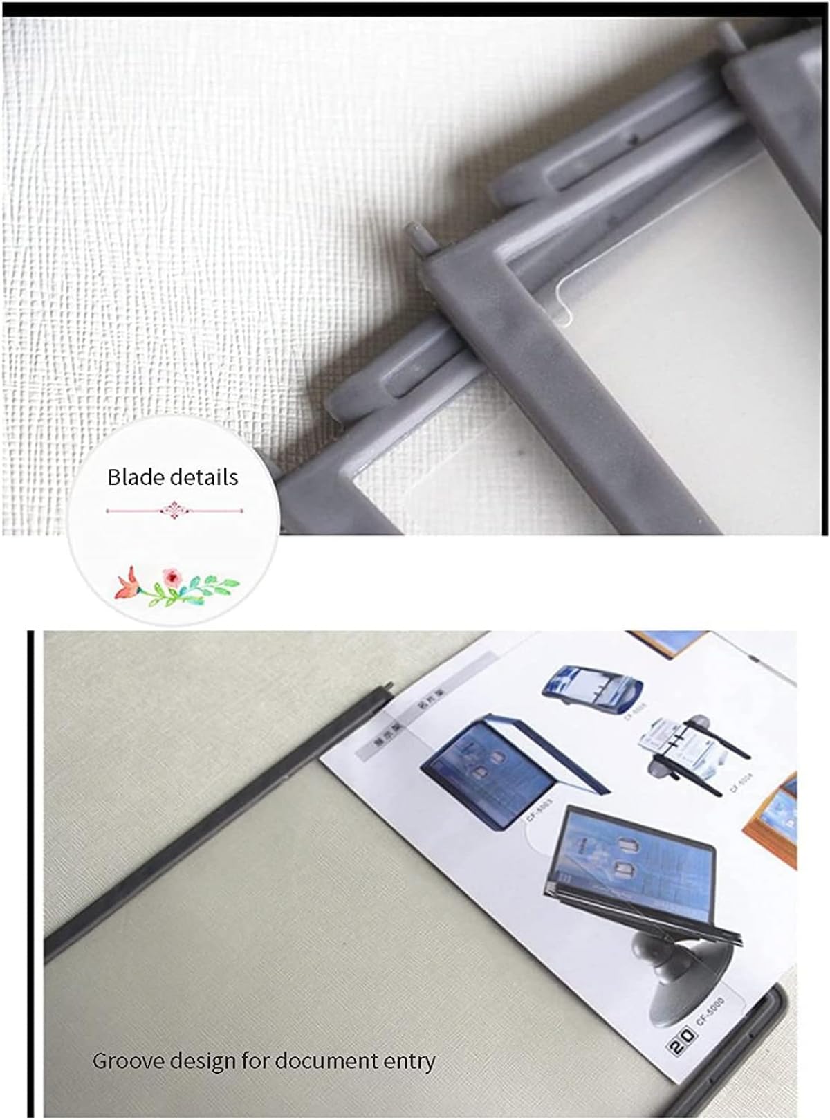 Präsentationsmappe, Desktop-Dateiorganizer für A4-Dokumente, 10 Seiten, Tisch-Flip-Präsentationsmappe für Restaurants, graues Desktop-Referenzsystem