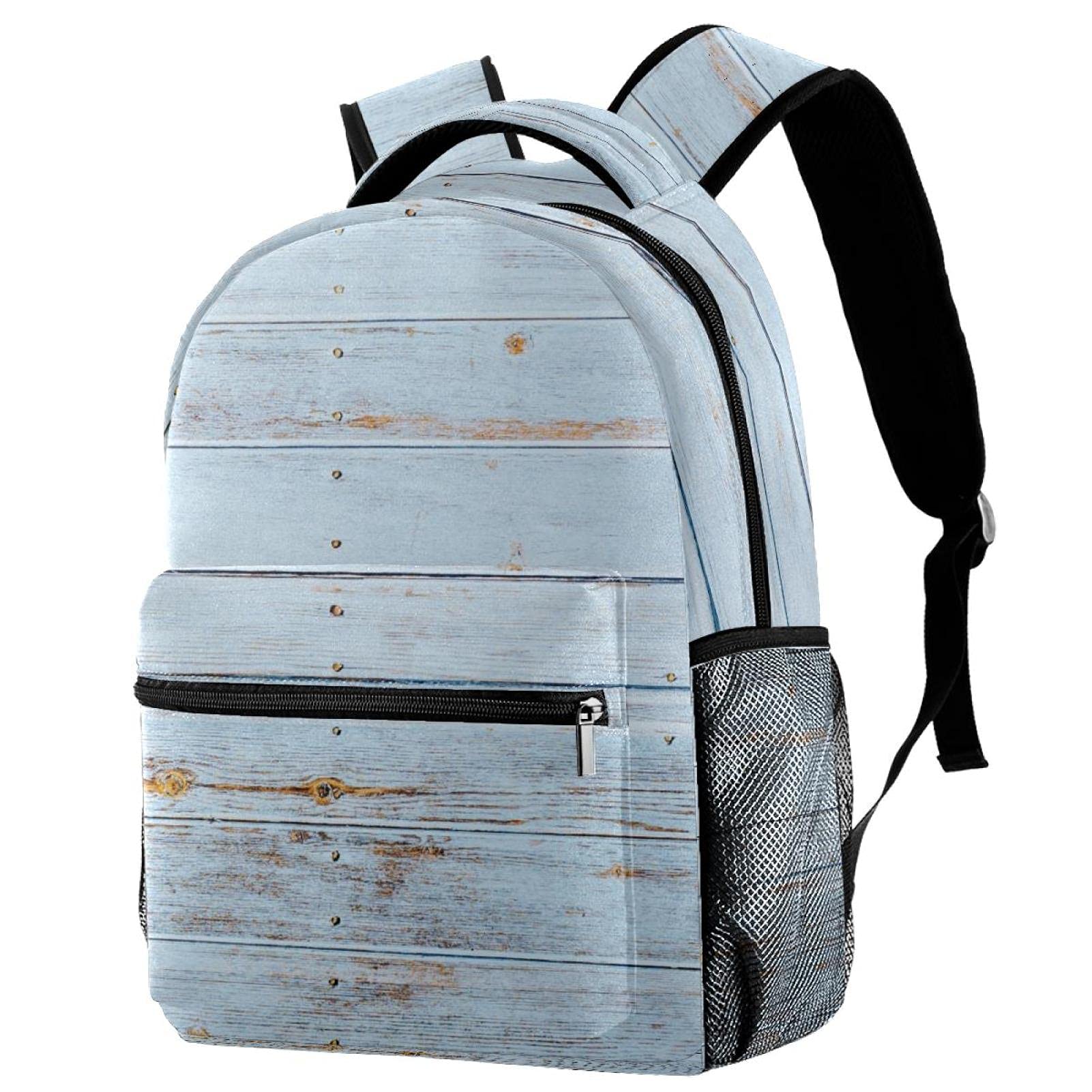 Sac à dos voyage bleu rustique avec porte-bouteille robuste