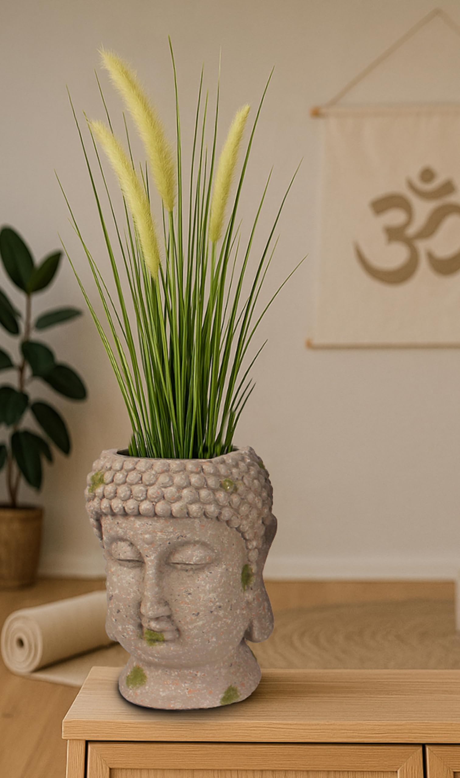 Arnusa Blumentopf Buddha Kopf Pflanztopf Gro Bste Kunststein 25 cm  Gartenfigur Gartendekoration: Amazon.de: Garten