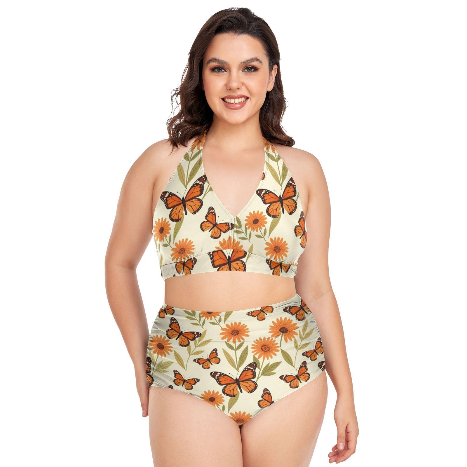 Bikini grande taille taille haute galbant et réglable