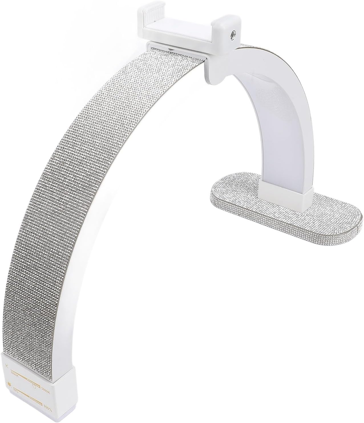 Dpofirs Half Moon Table Lamp, Half Moon Nail Desk Lamp 3200-5600K 19 Inch Beauty Specialists (WHITE)