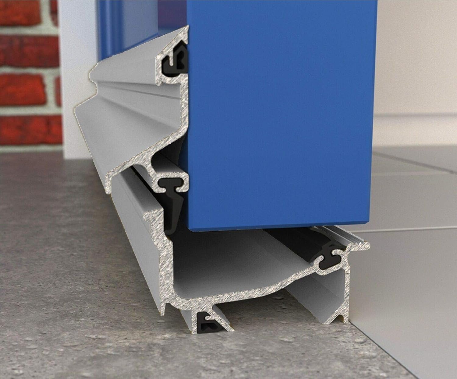 Exitex Weatherten Bar 914mmInward Opening Door Weather Bar Draught ExcluderAluminiumFull Kit With Fittings & Fixings (Mill) from B&Q