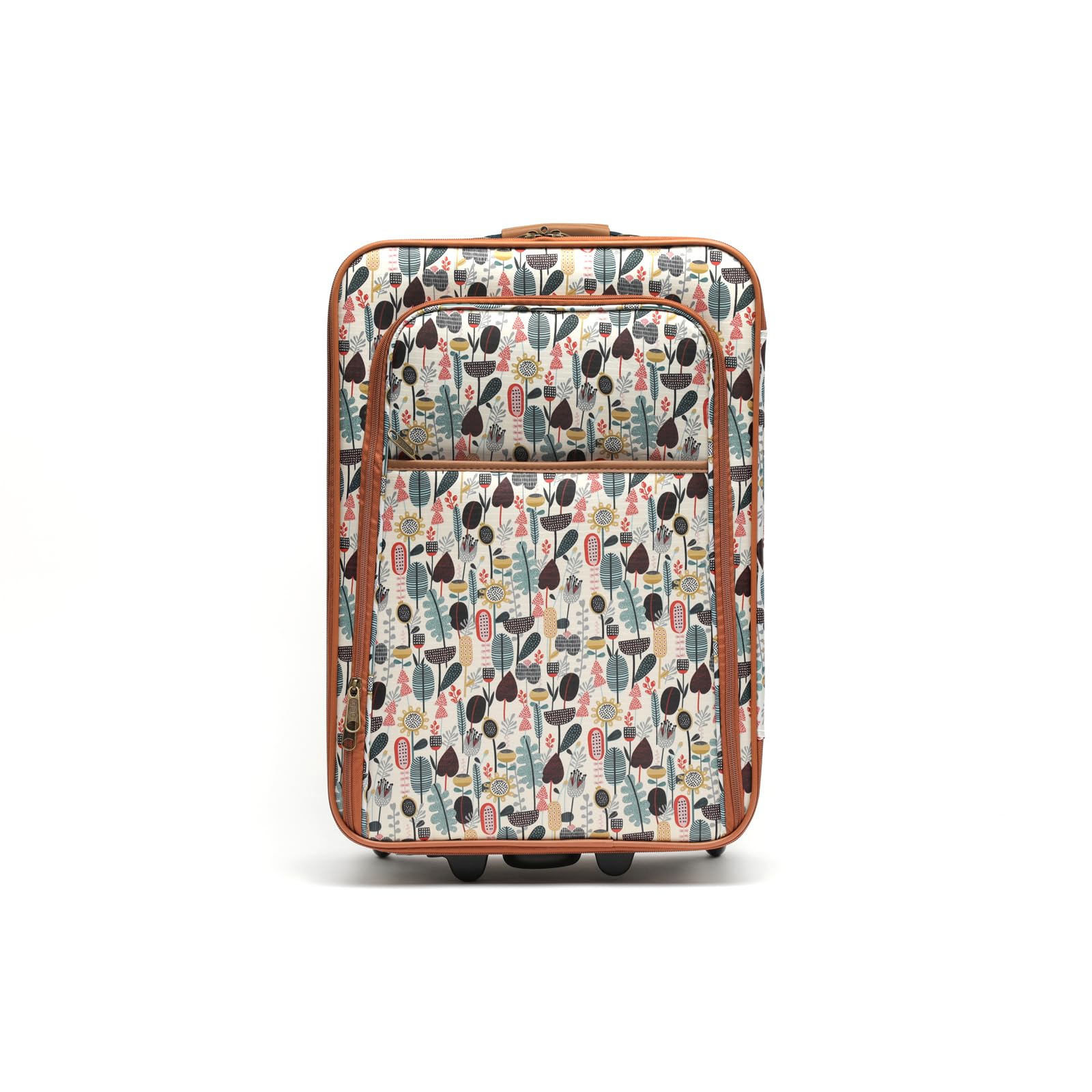 MISAKO Maleta de Tela Pequeña de Viaje Bosque Beige Unisex - Equipaje Blando semirrígido de 50 X 35 X 19 cm de 2 Ruedas