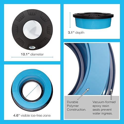 Miniatura 4 de Pennington Aquagarden, Calentador de estanque de ventilación de hielo, descongelante de estanque, protección de invierno para peces y vida acuática,