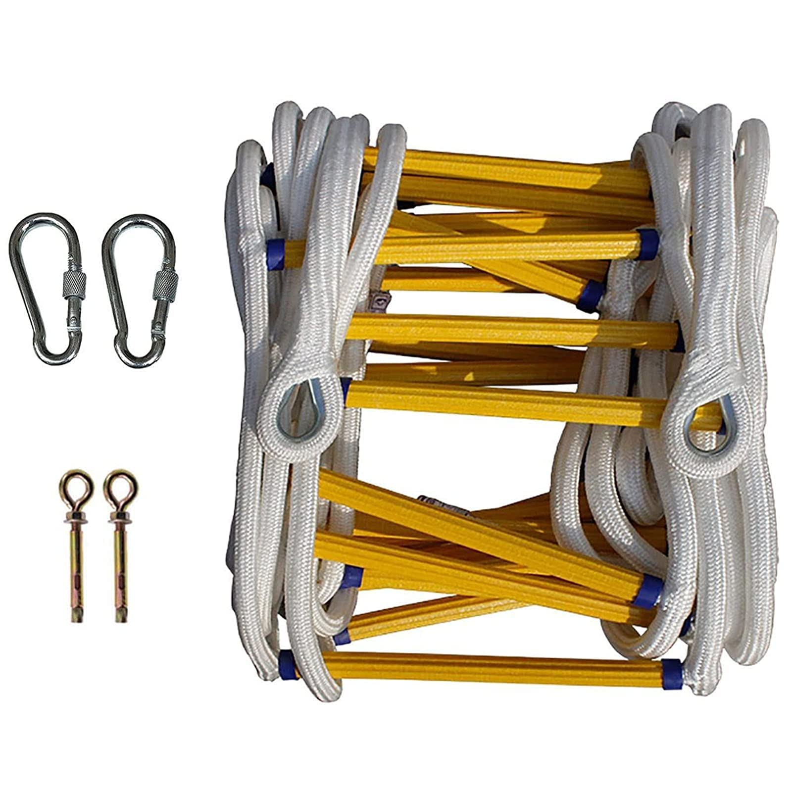 Scala Di Corda Antincendio, Scale Di Corda Di Sicurezza Di Emergenza, Scala Di Corda Ignifuga, Scala Di Soccorso Antincendio per un Rapido Schieramento/White Rope/26.25Ft