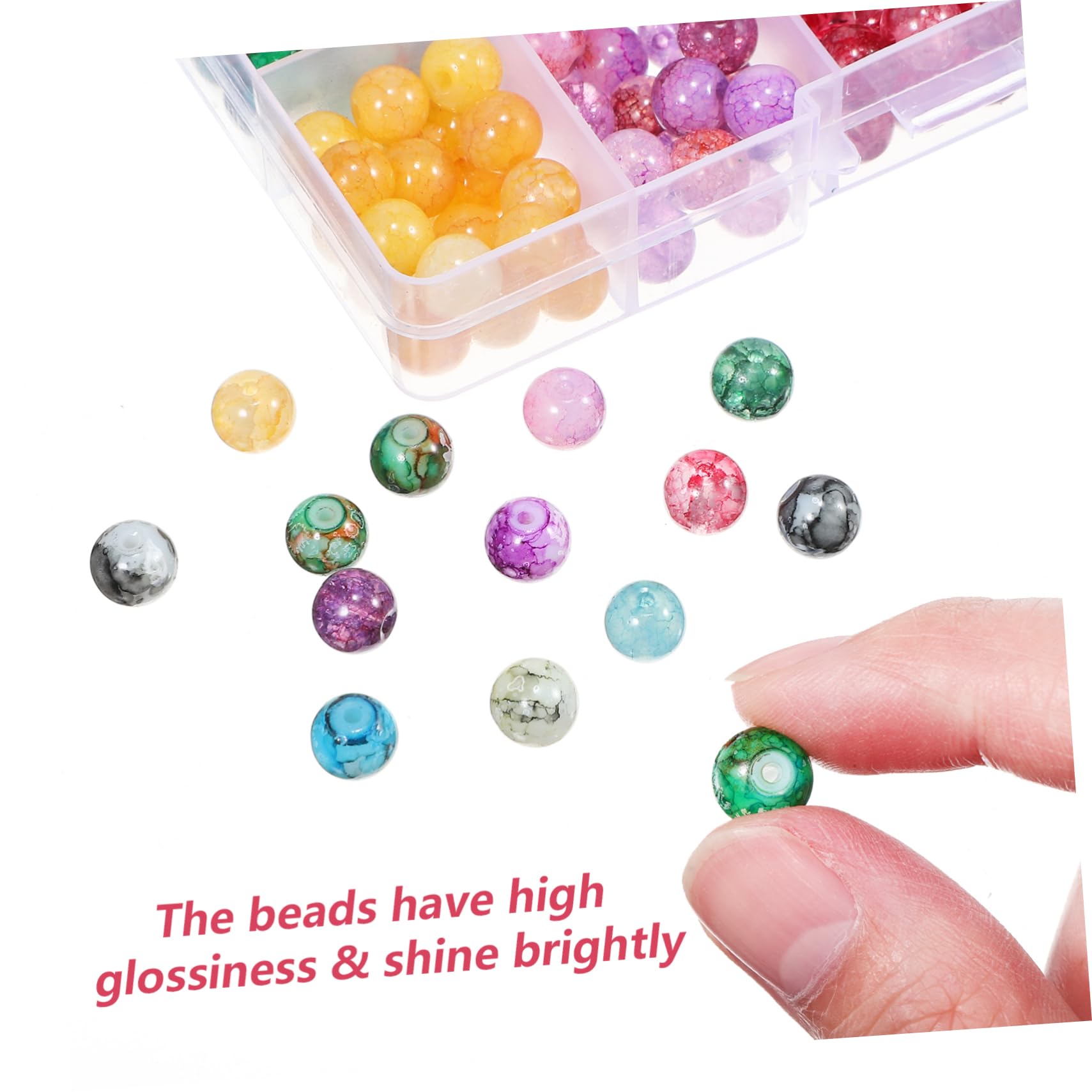 Gadpiparty 4 Set Perline Rotonde Per Bigiotteria Con Filo Elastico Perline Per Collane E Braccialetti Per Creazioni E Accessori Fai Da Te 200 Pezzi*4