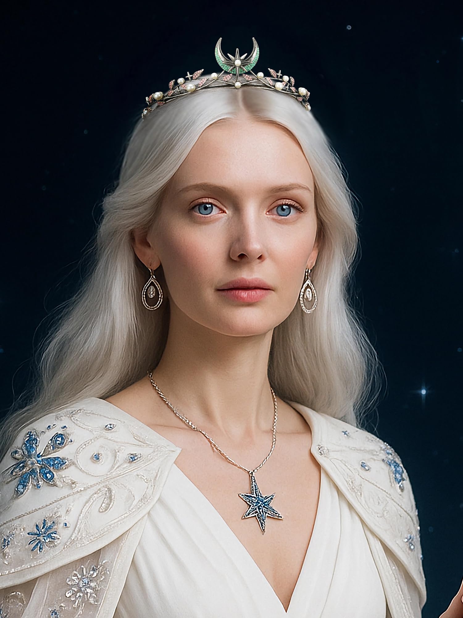Celestial Queen Rhinestone Crown Tiara Headpiece Cosplay Bridal Star Headband Bridal Headpiece Tiara ASTARA Celestial  main image 2