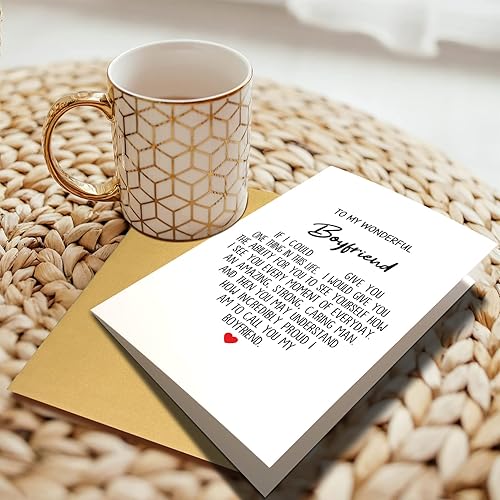 Miniatura 6 de Chenive Tarjeta de felicitación Heartfelt Boyfriend, tarjeta de cumpleaños para novio, tarjeta de aniversario para él, How Increably Proud I Am To