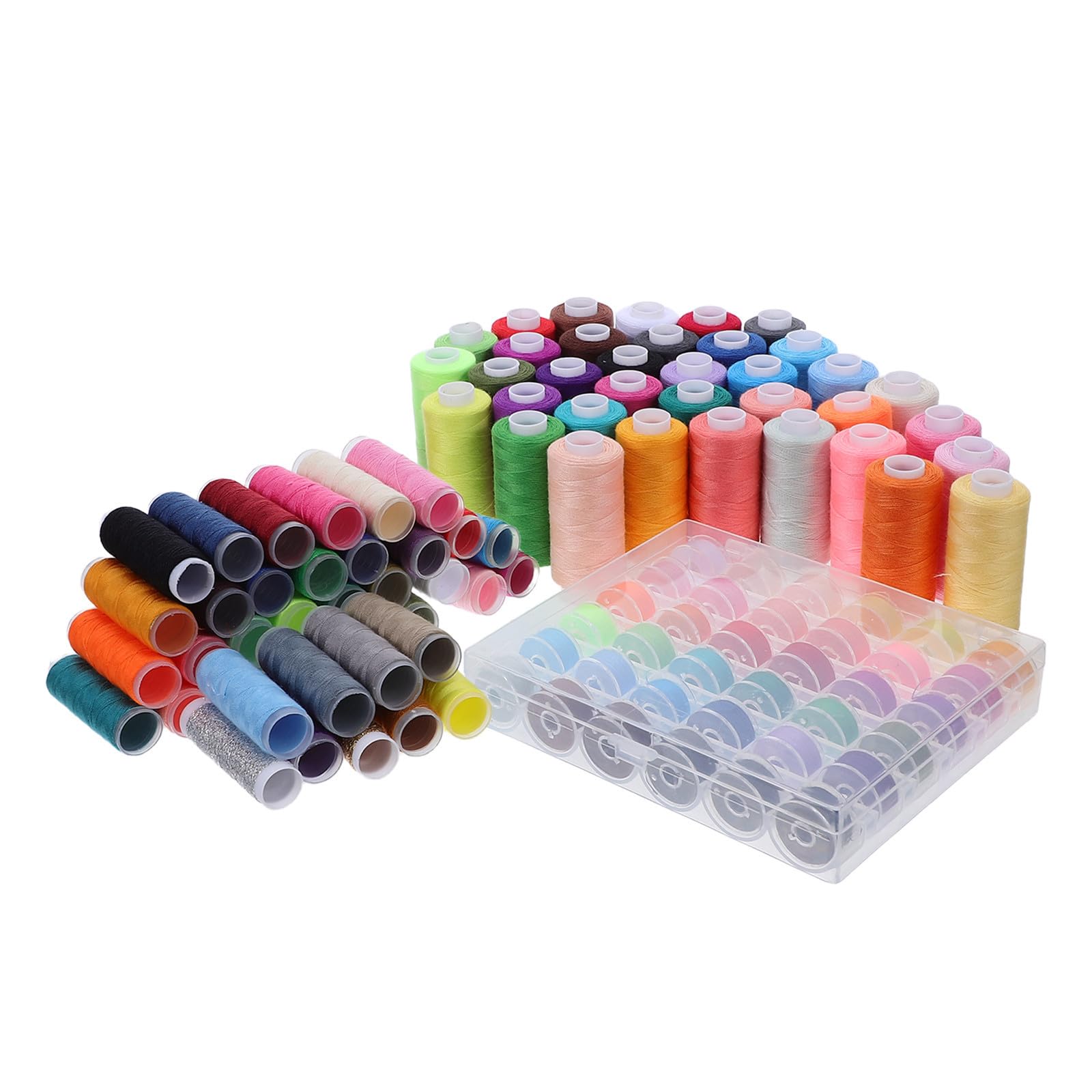 Hilo de Coser de Poliéster Kit Portátil 111 Piezas con Bobinas y Portacarretes para Bordado y Acolchado, Adecuado para Máquinas de Coser y Entusiastas Costura
