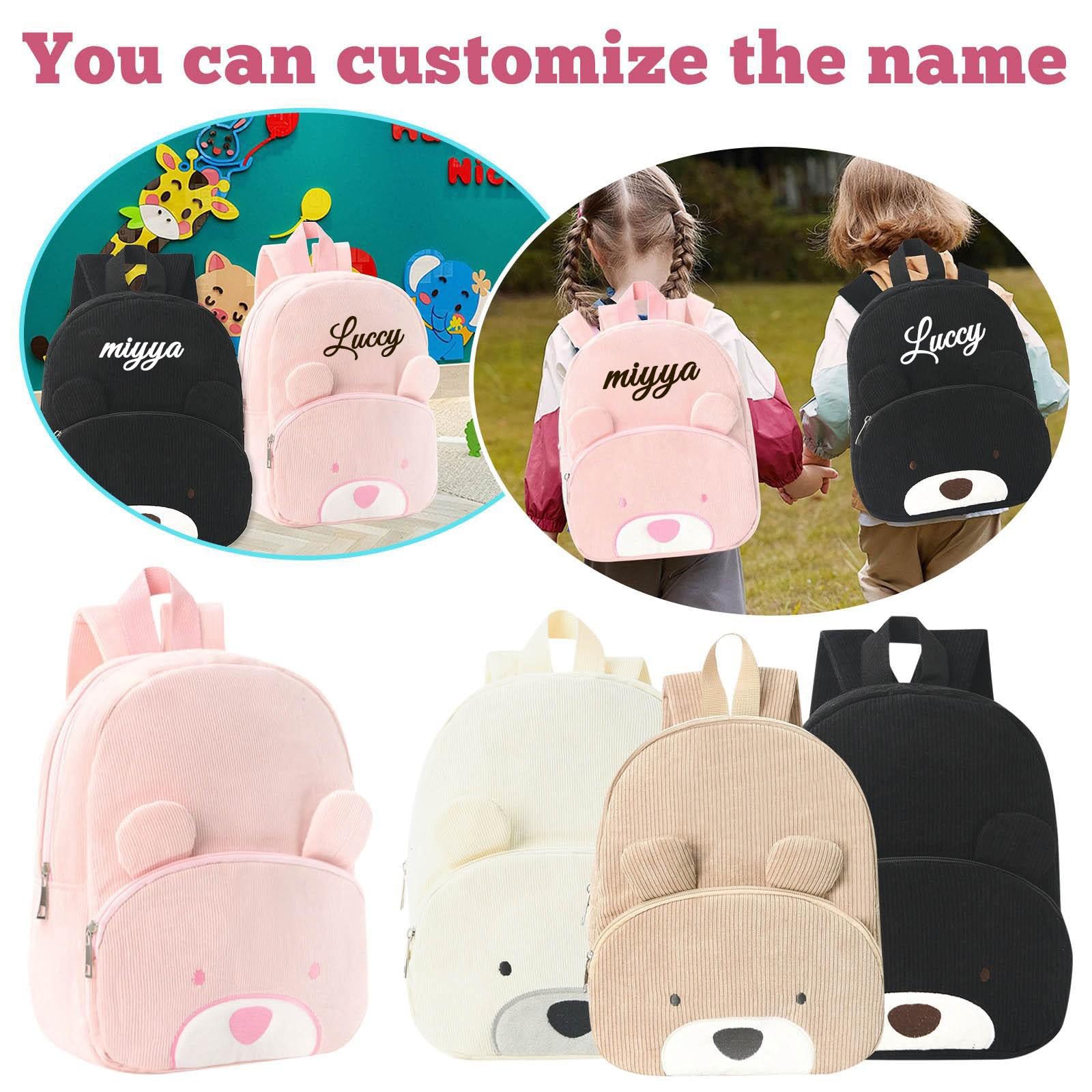 Personalisiert Kinder Rucksack - Gestickt Mit Namen Aus Kordsamt