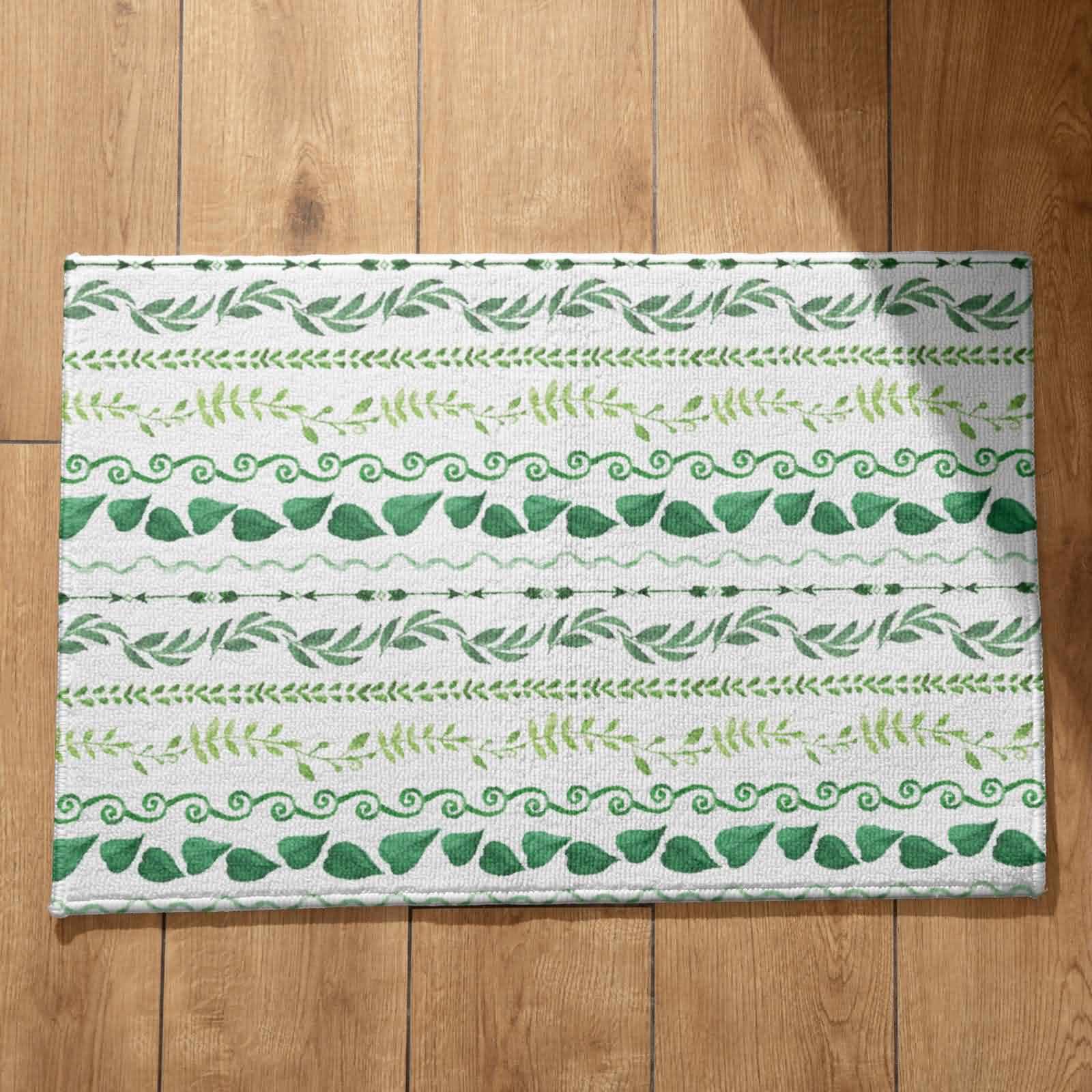 Paillasson d'entrée intérieur et extérieur CEVAN motif feuille 50x80cm